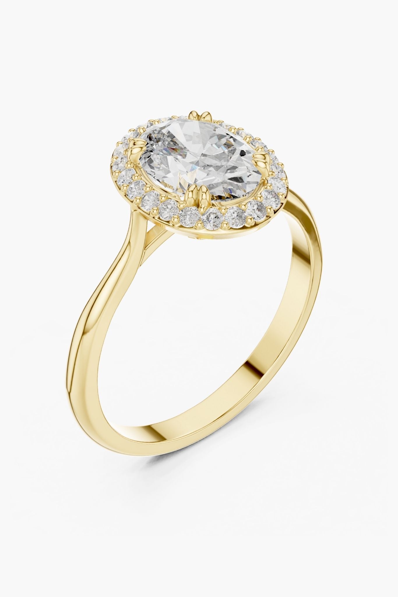 1ct Oval Diamond Halo Ring