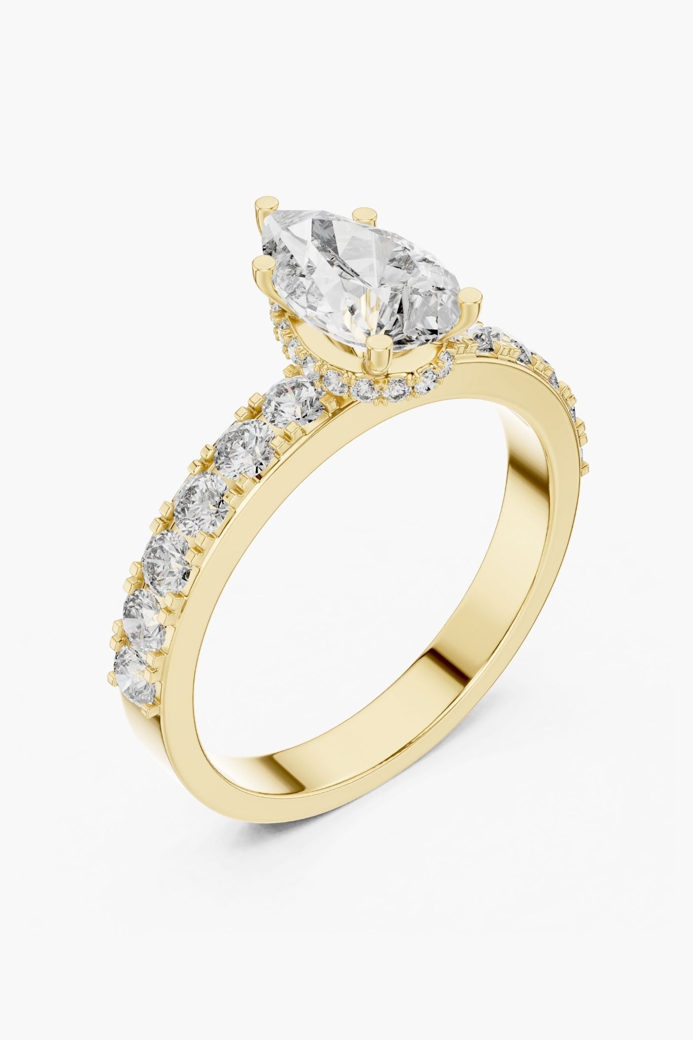 1.5 ct Pear Hidden Halo Engagement Ring