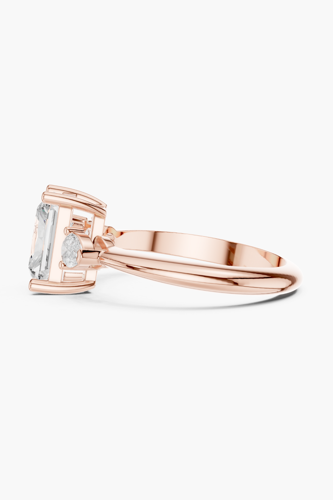 2ct Radiant Three-Stone Ring