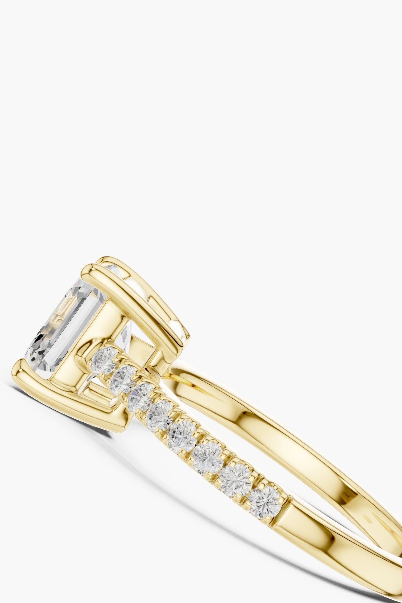 Asscher 2ct Pavé Solitaire Ring