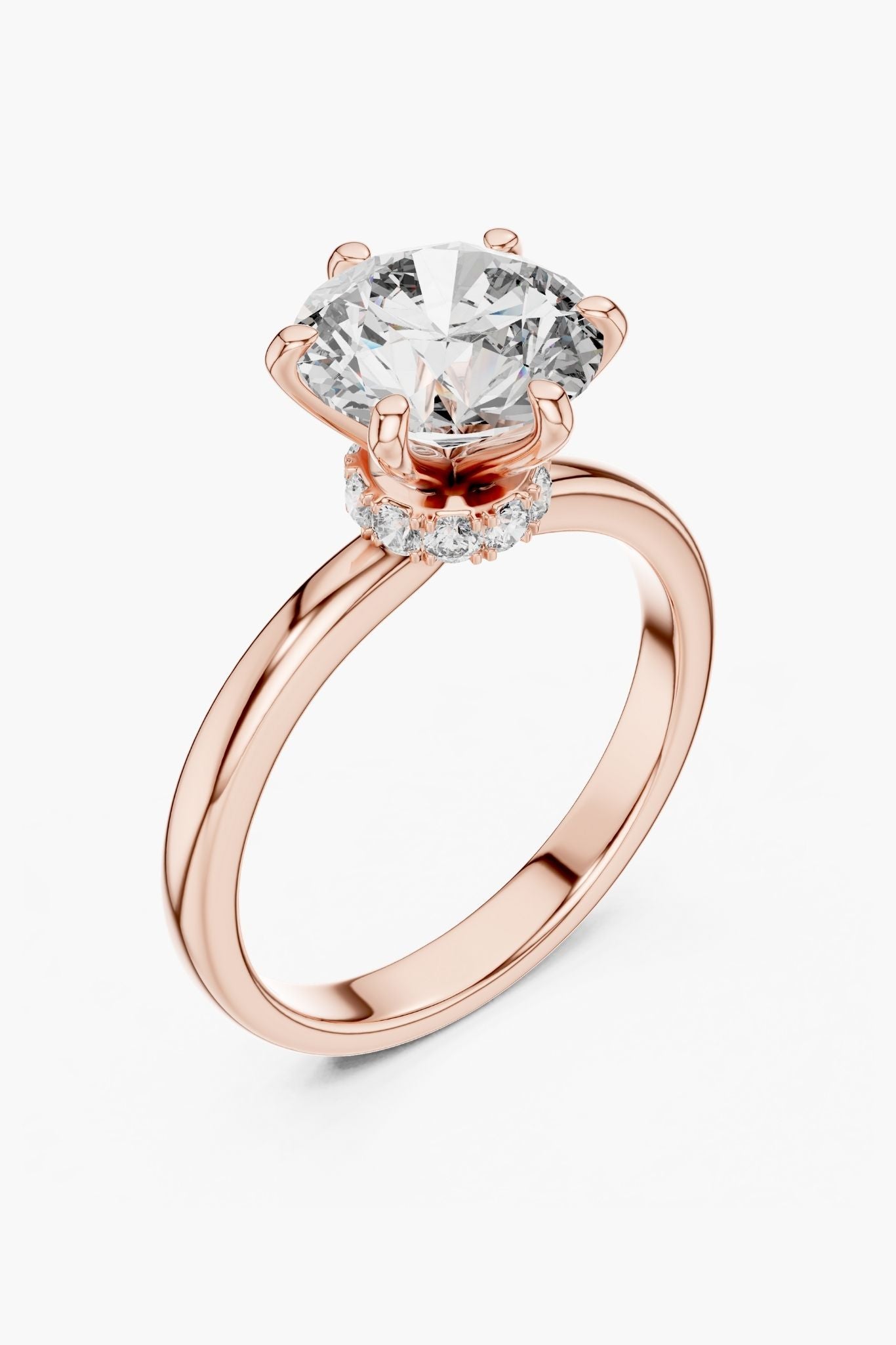2ct Round Hidden Halo Ring