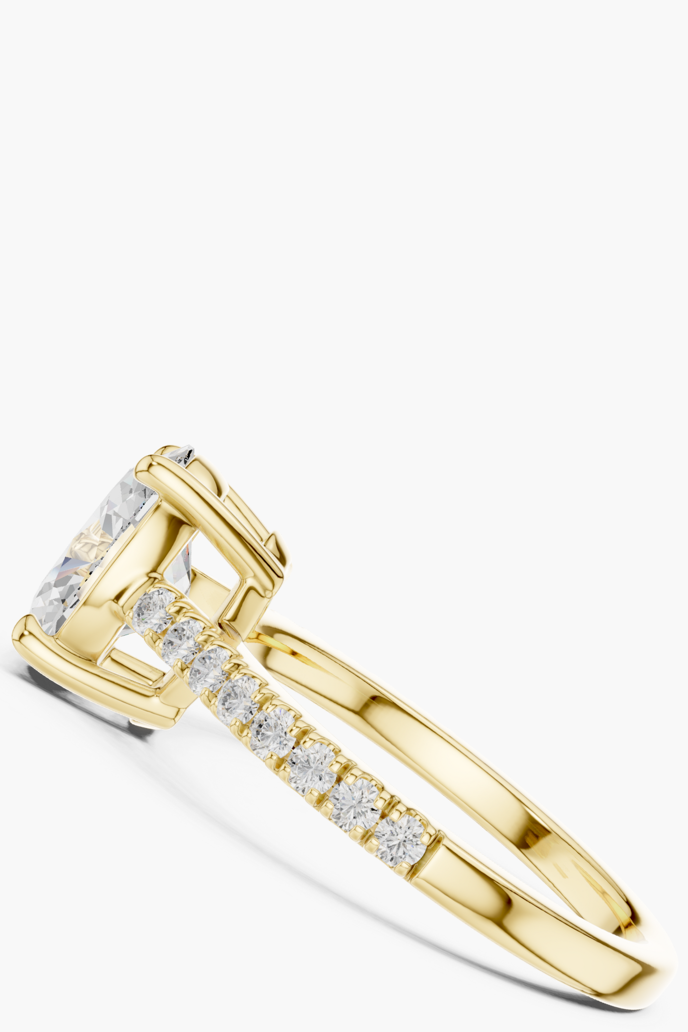 Oval 2ct Pavé Solitaire Ring