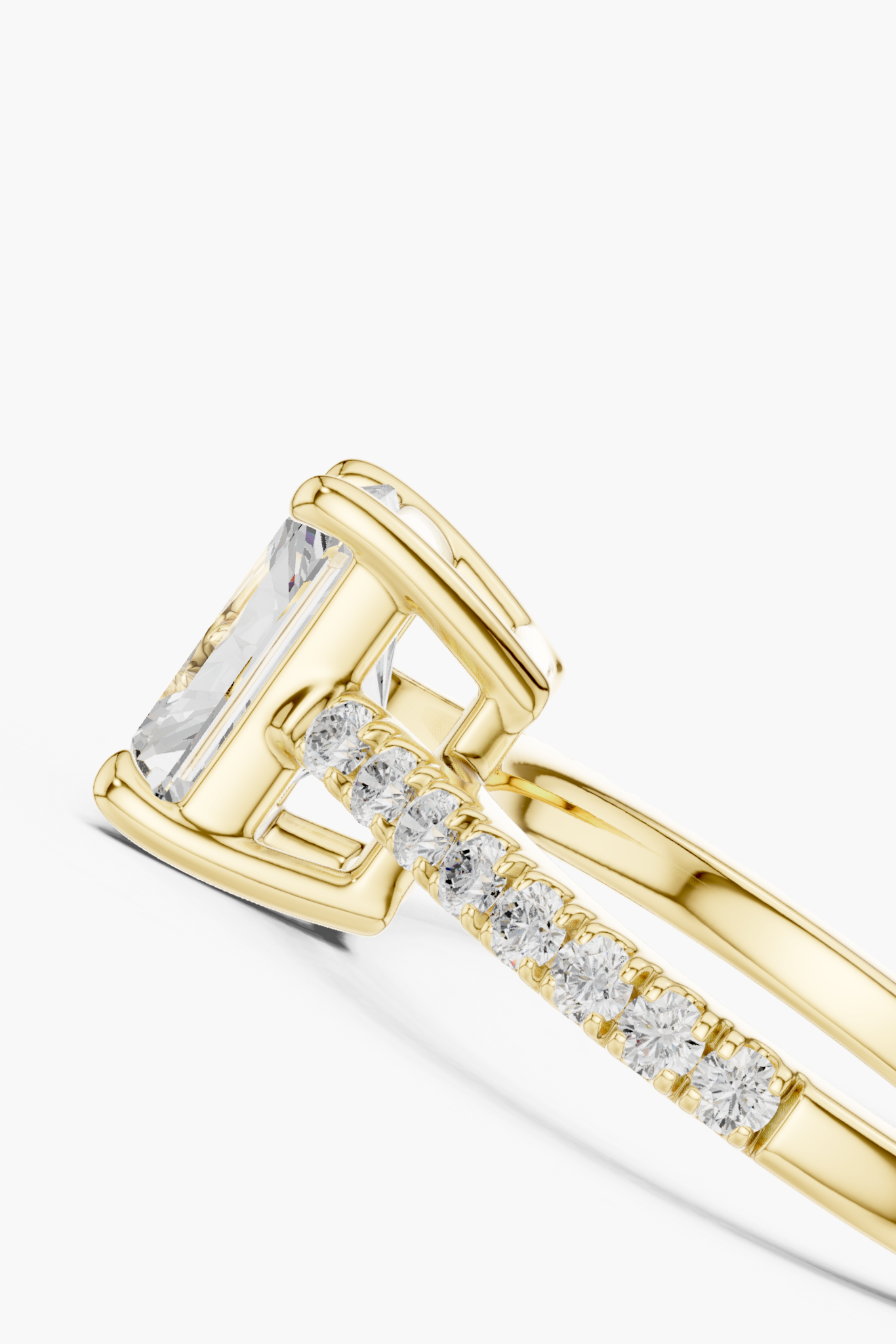 2ct Round Pavé Solitaire Ring