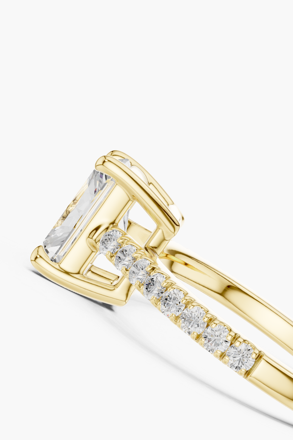 2ct Round Pavé Solitaire Ring