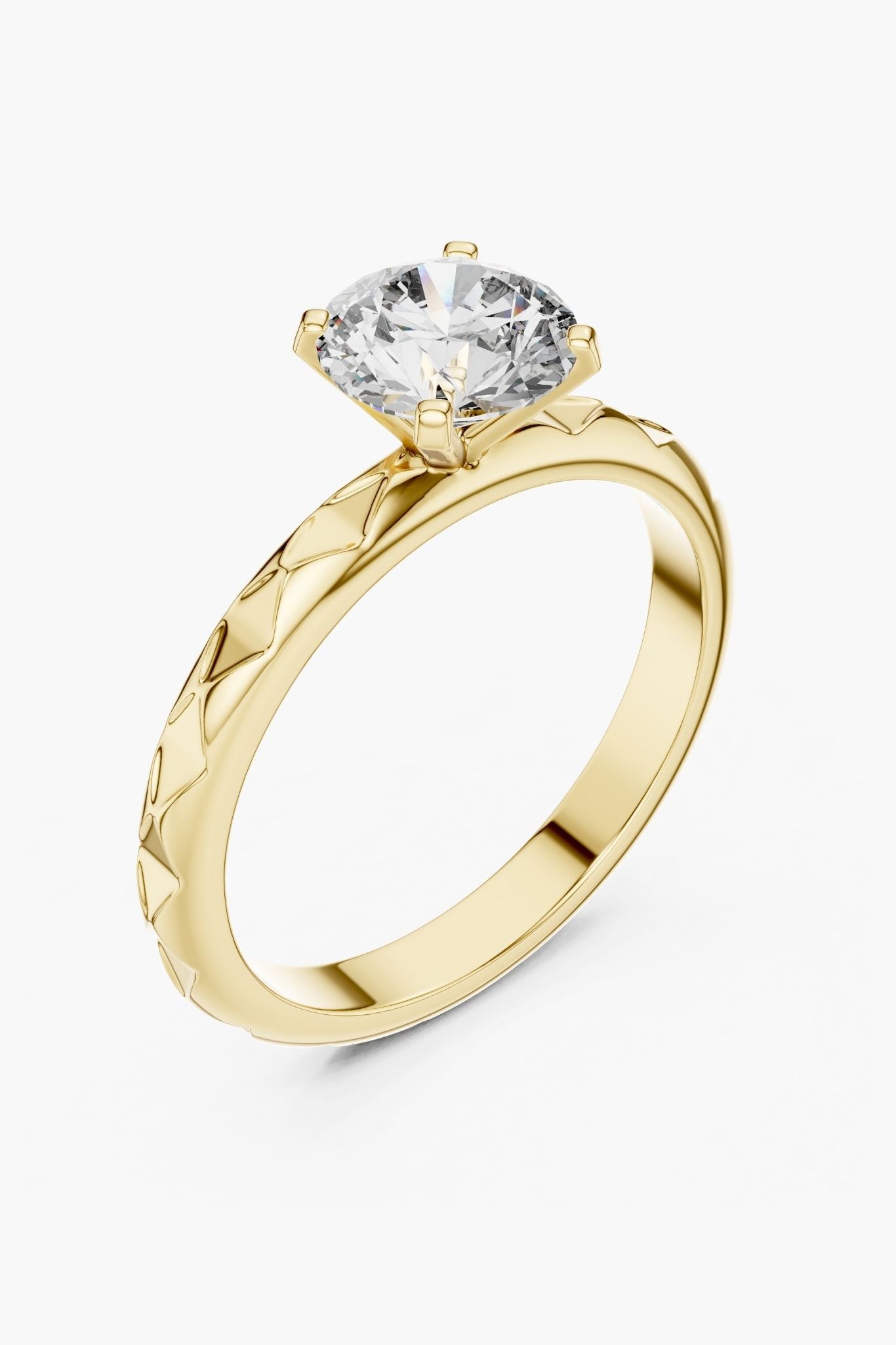 1ct Sculpted Facet Ring