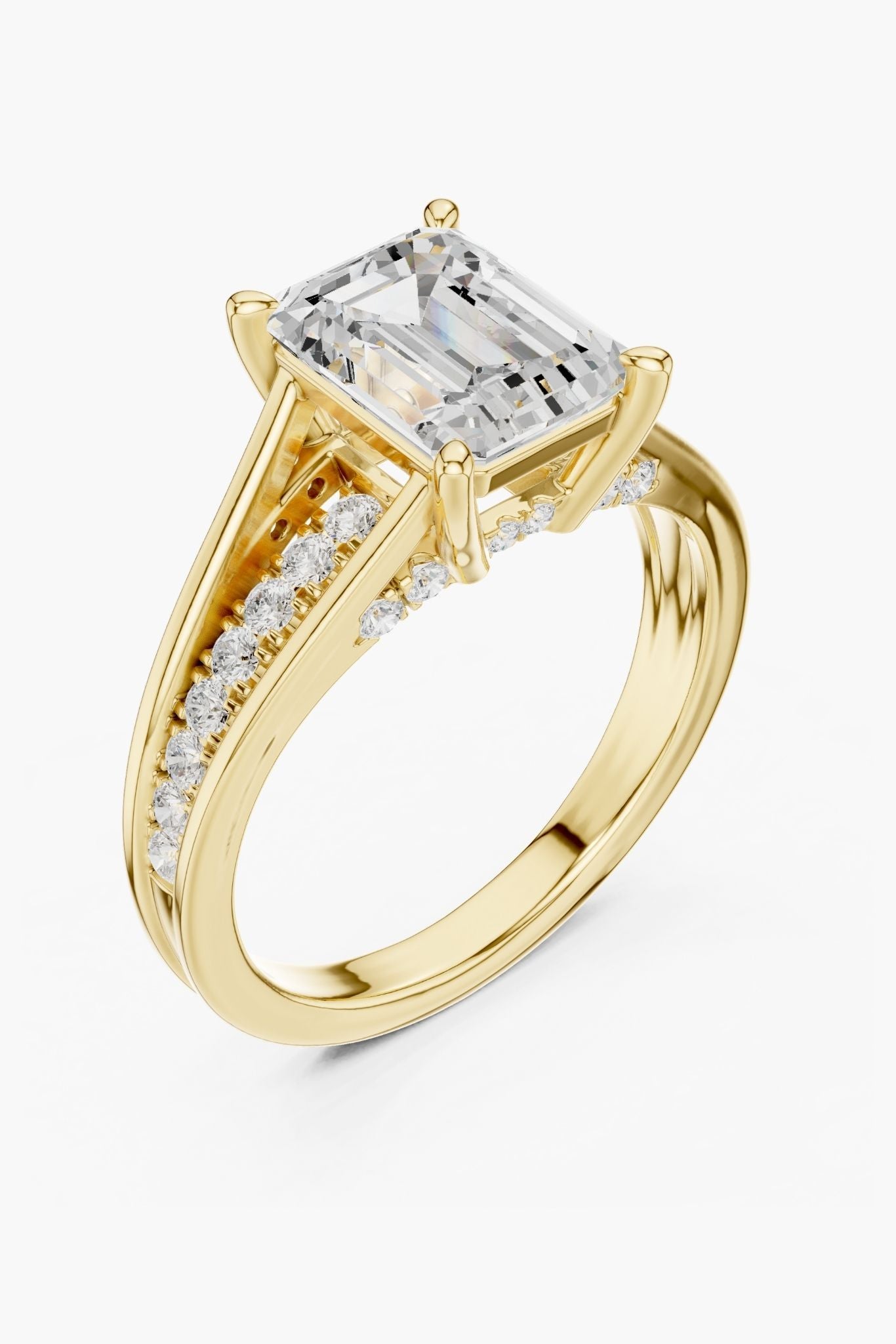 Linea Emerald Engagement Ring