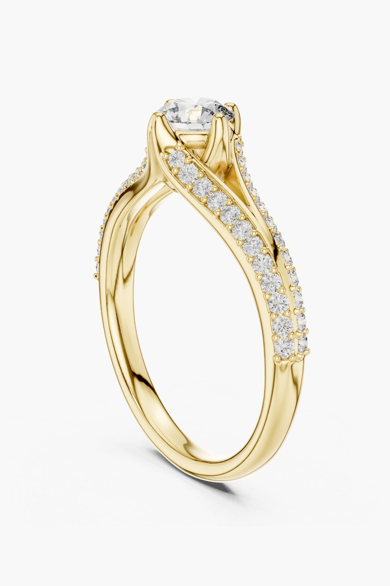 Luna 0.50ct Pave Solitaire Ring