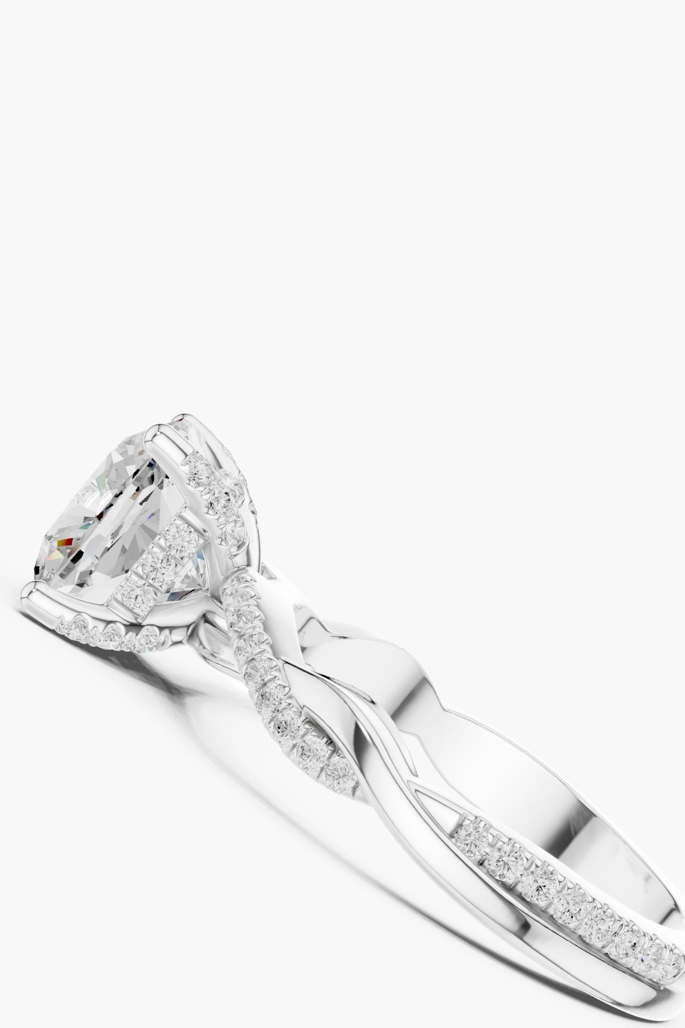 2ct Cushion Solitaire Twist Ring