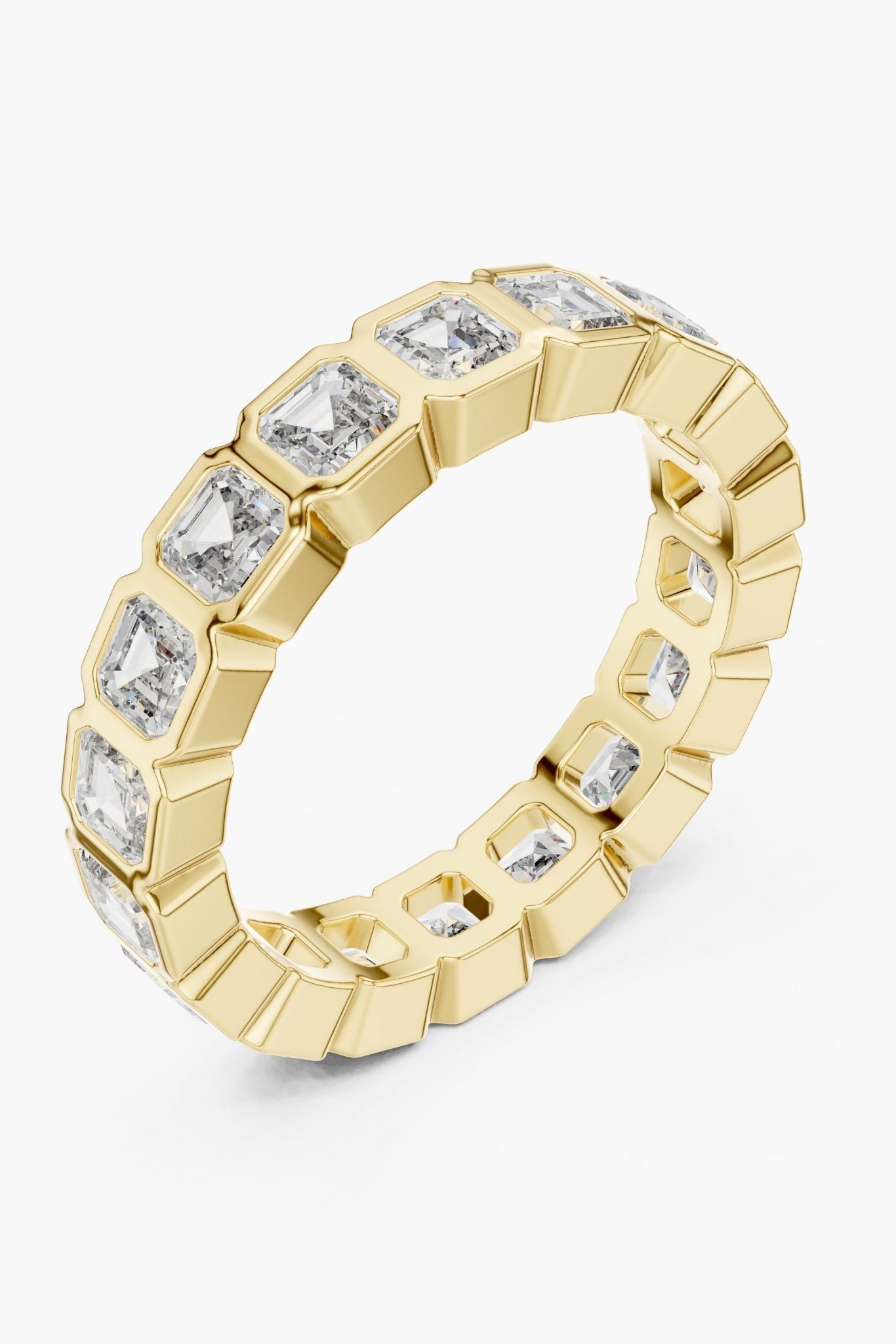Bezel Asscher Eternity Ring