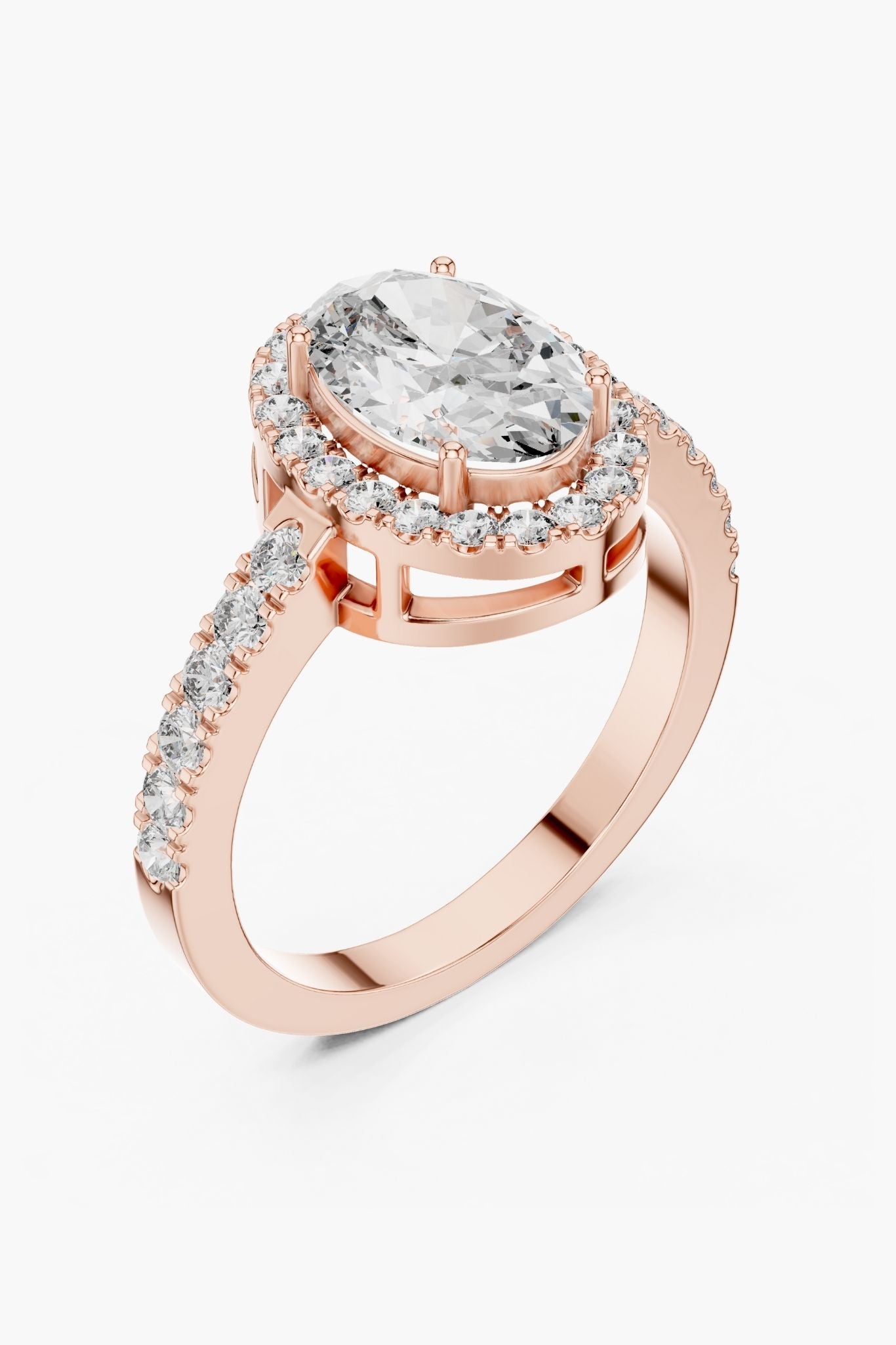 1.50ct Oval Halo Solitaire Ring