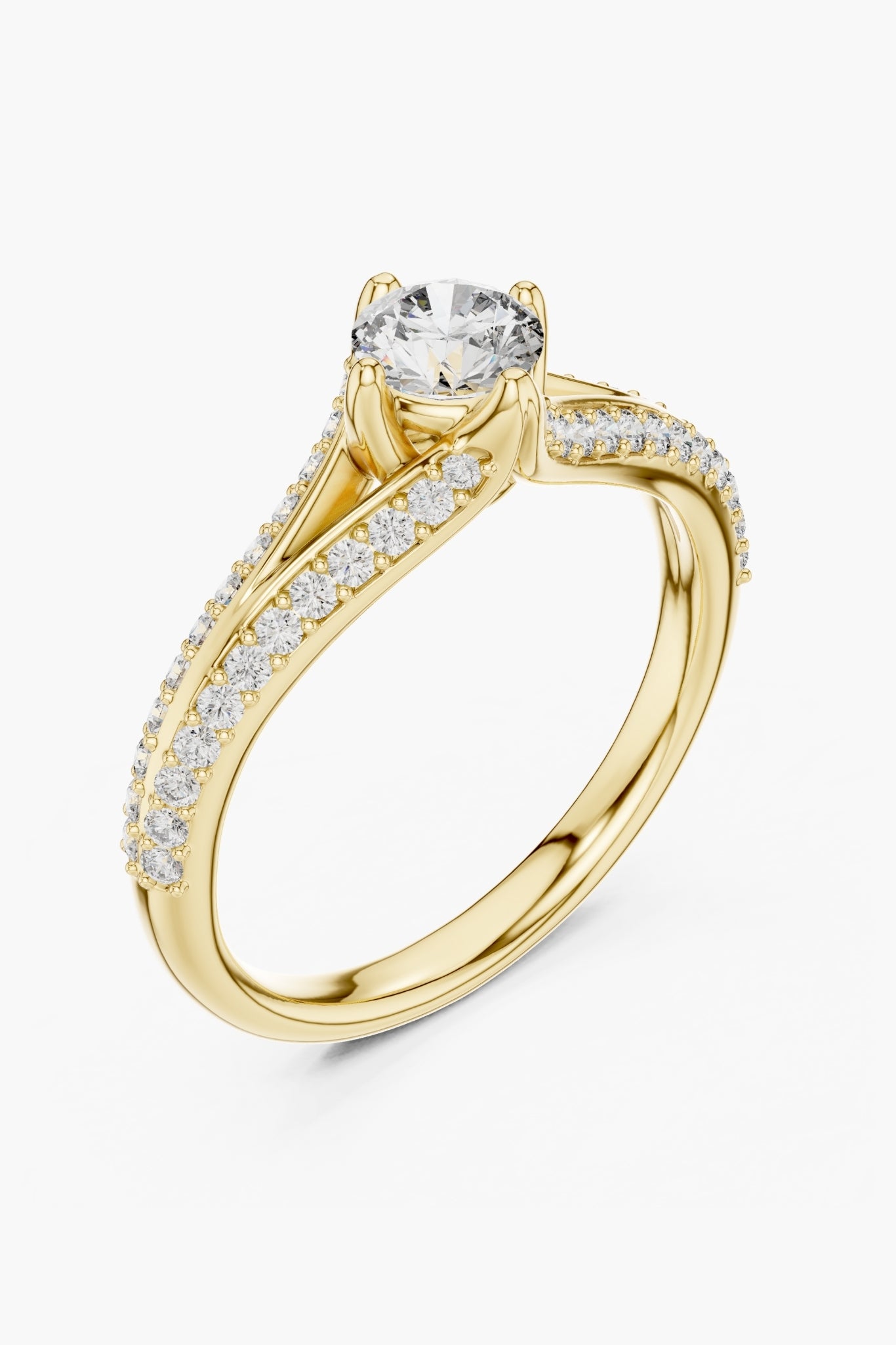 Luna 0.50ct Pave Solitaire Ring