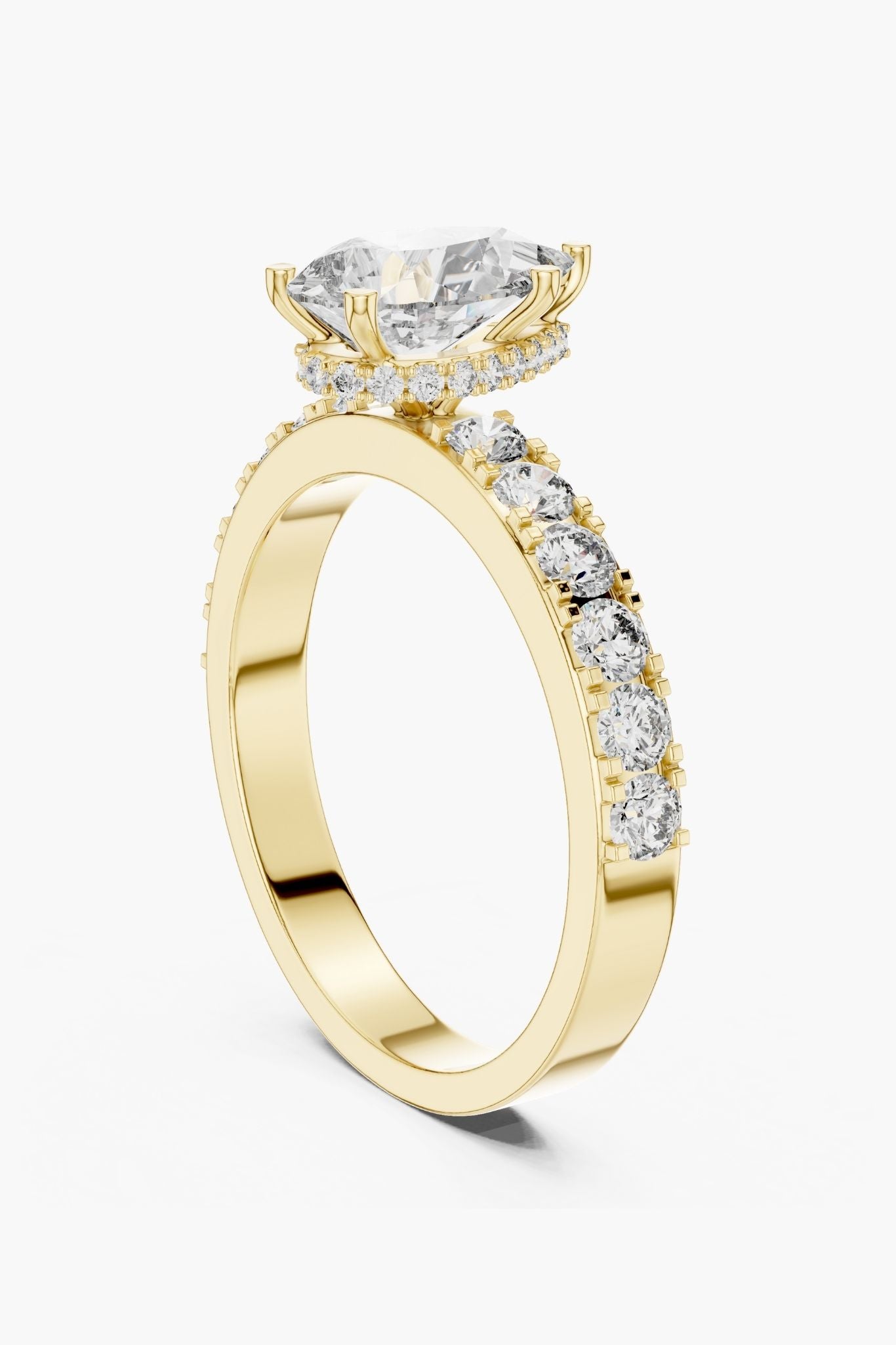 1.5 ct Pear Hidden Halo Engagement Ring