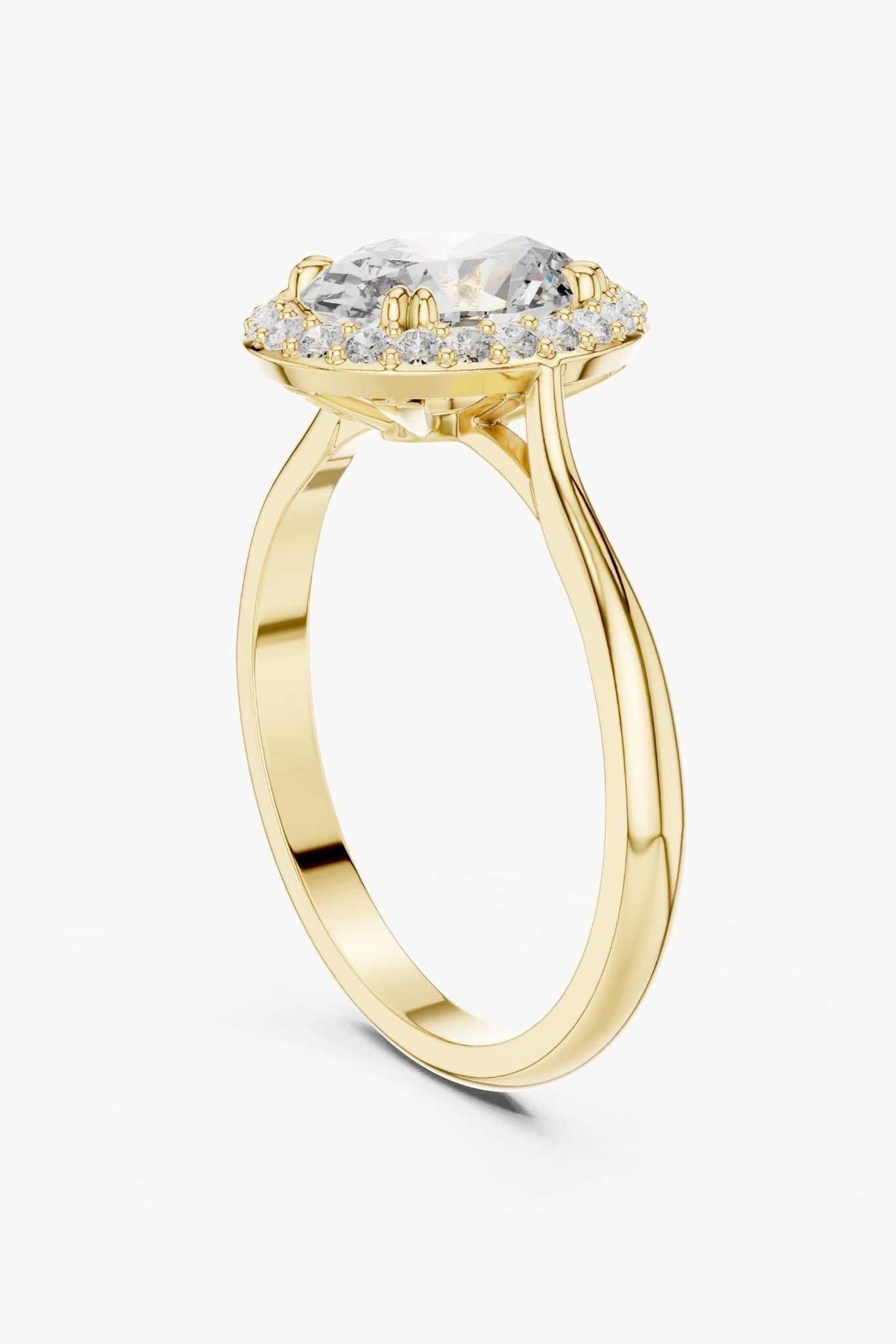 1ct Oval Diamond Halo Ring