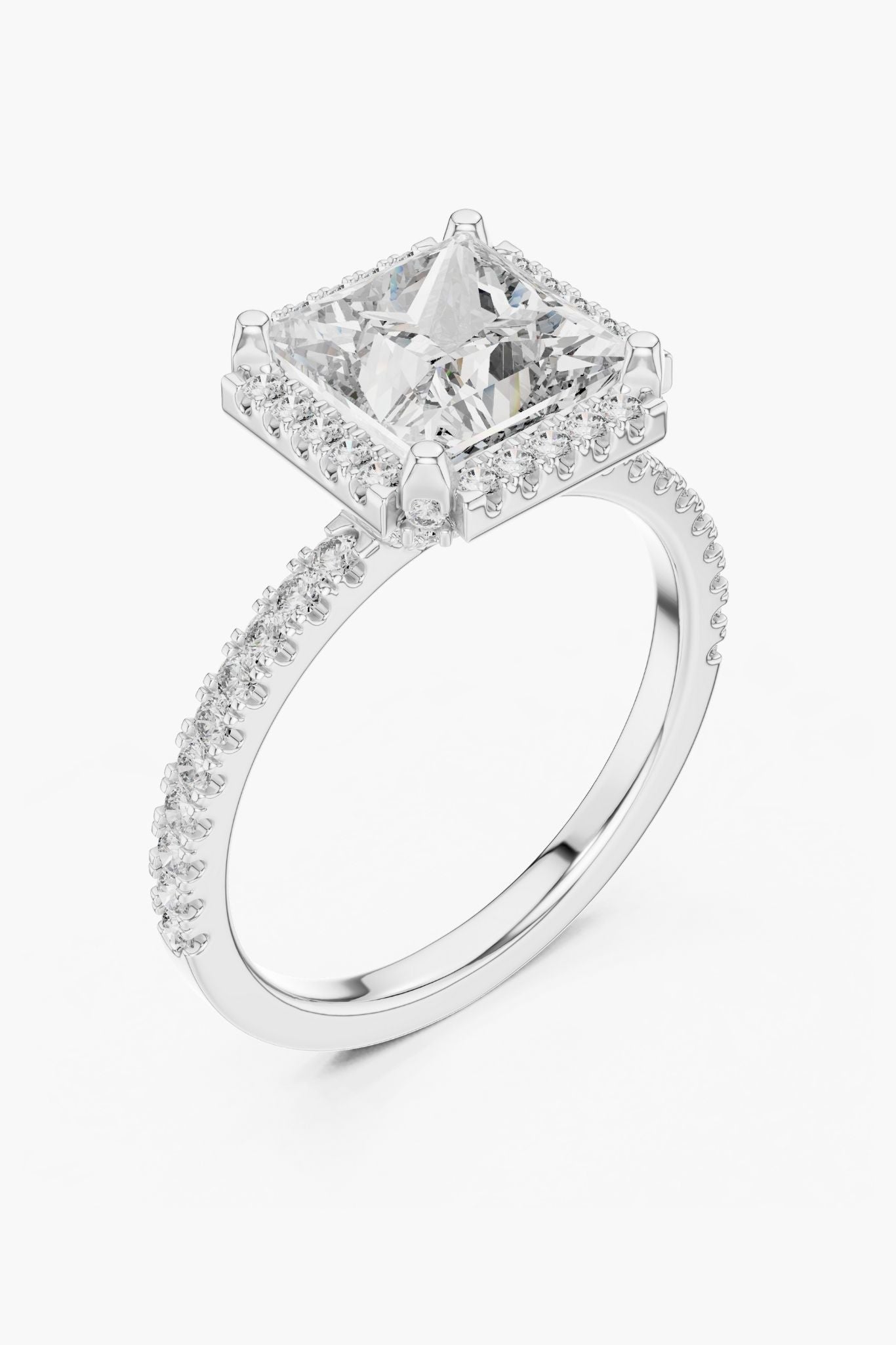 2.5 ct Asscher Halo Engagement Ring