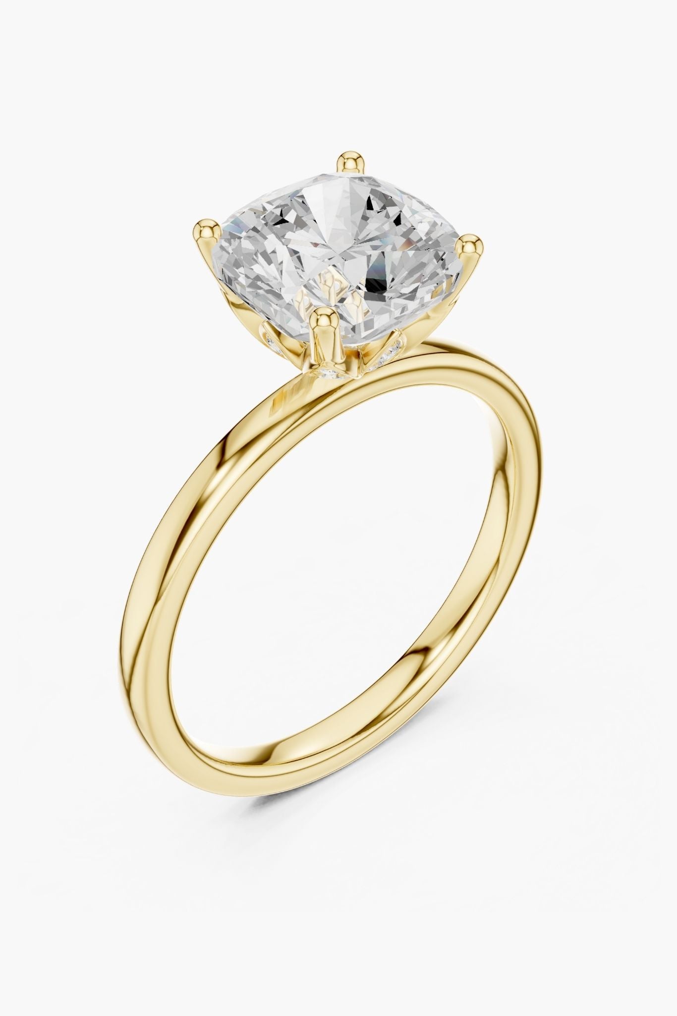 2ct Cushion Crown Diamond Ring