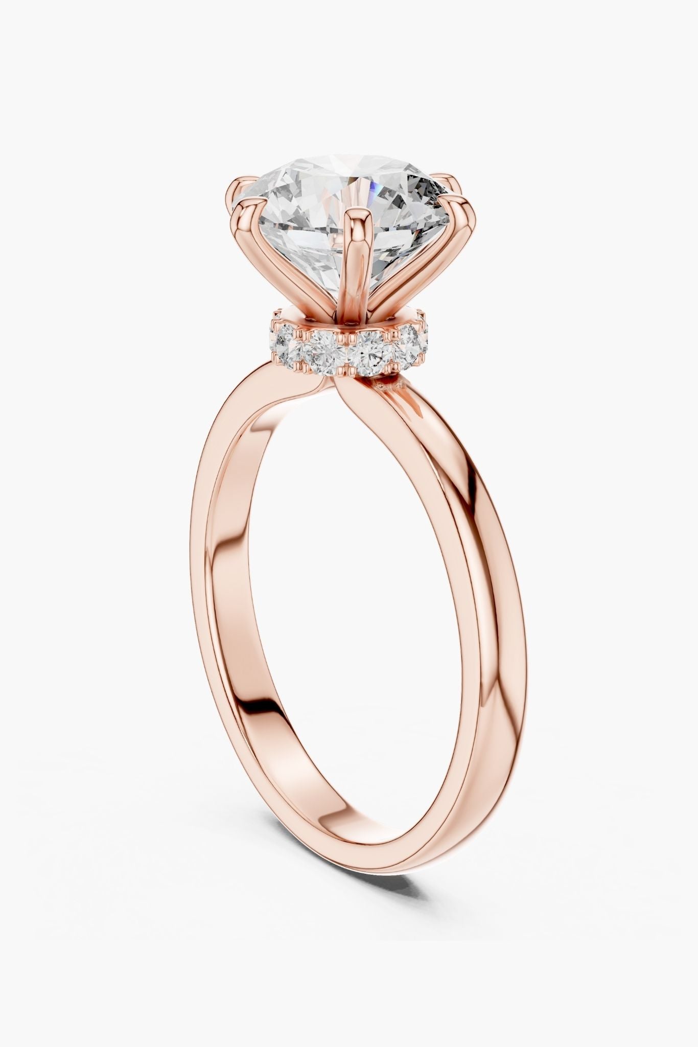 2ct Round Hidden Halo Ring