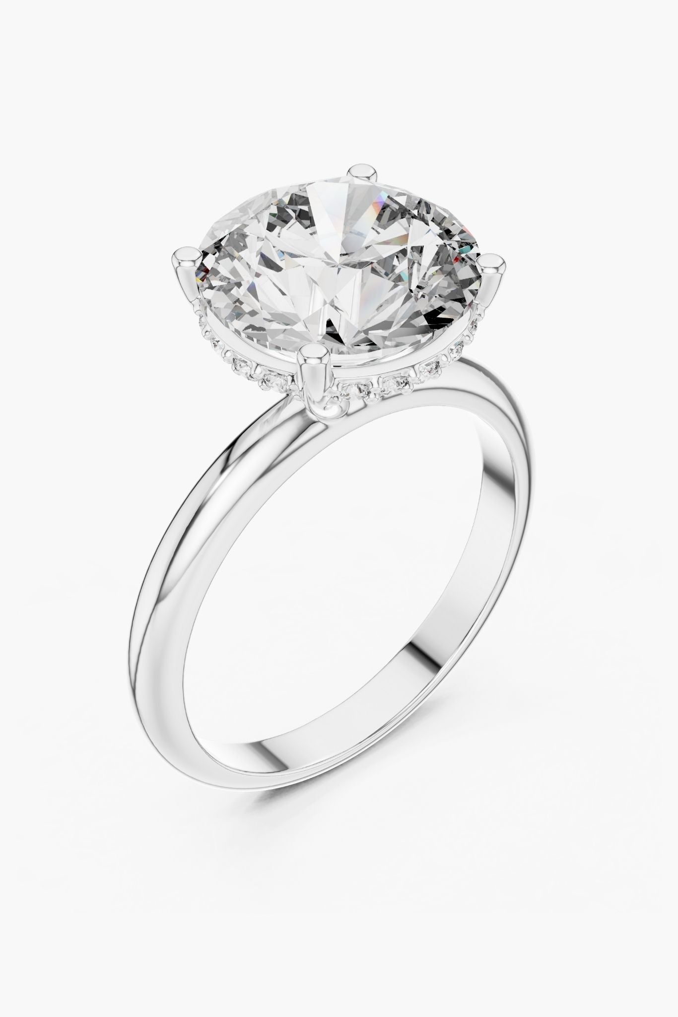 4ct Secret Halo Solitaire Ring