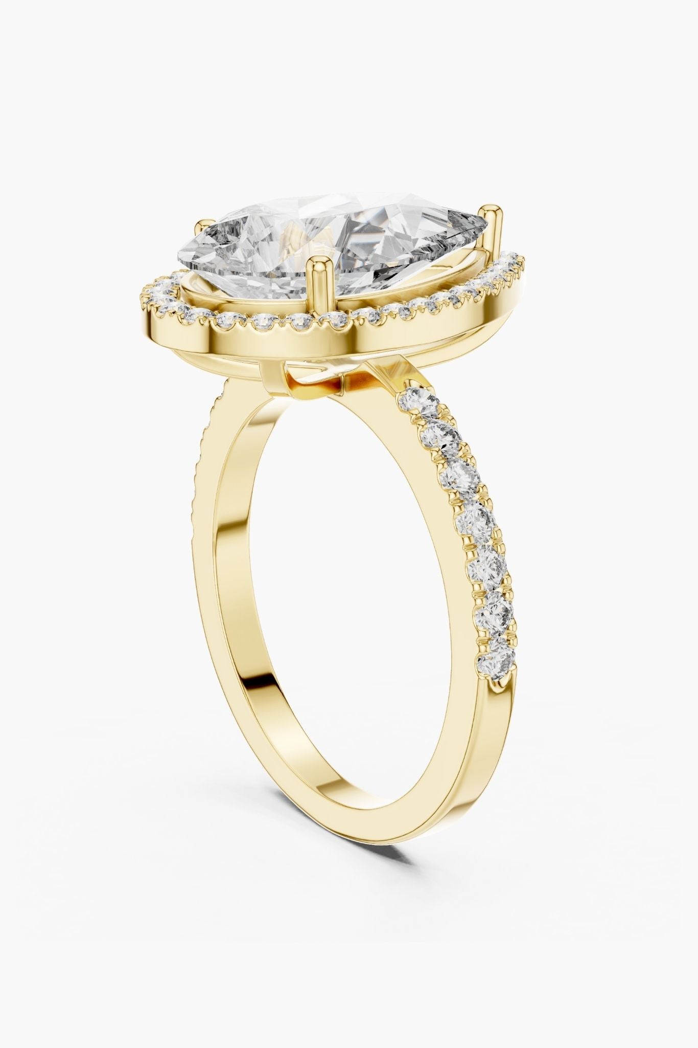 4ct Pear Halo Diamond Ring
