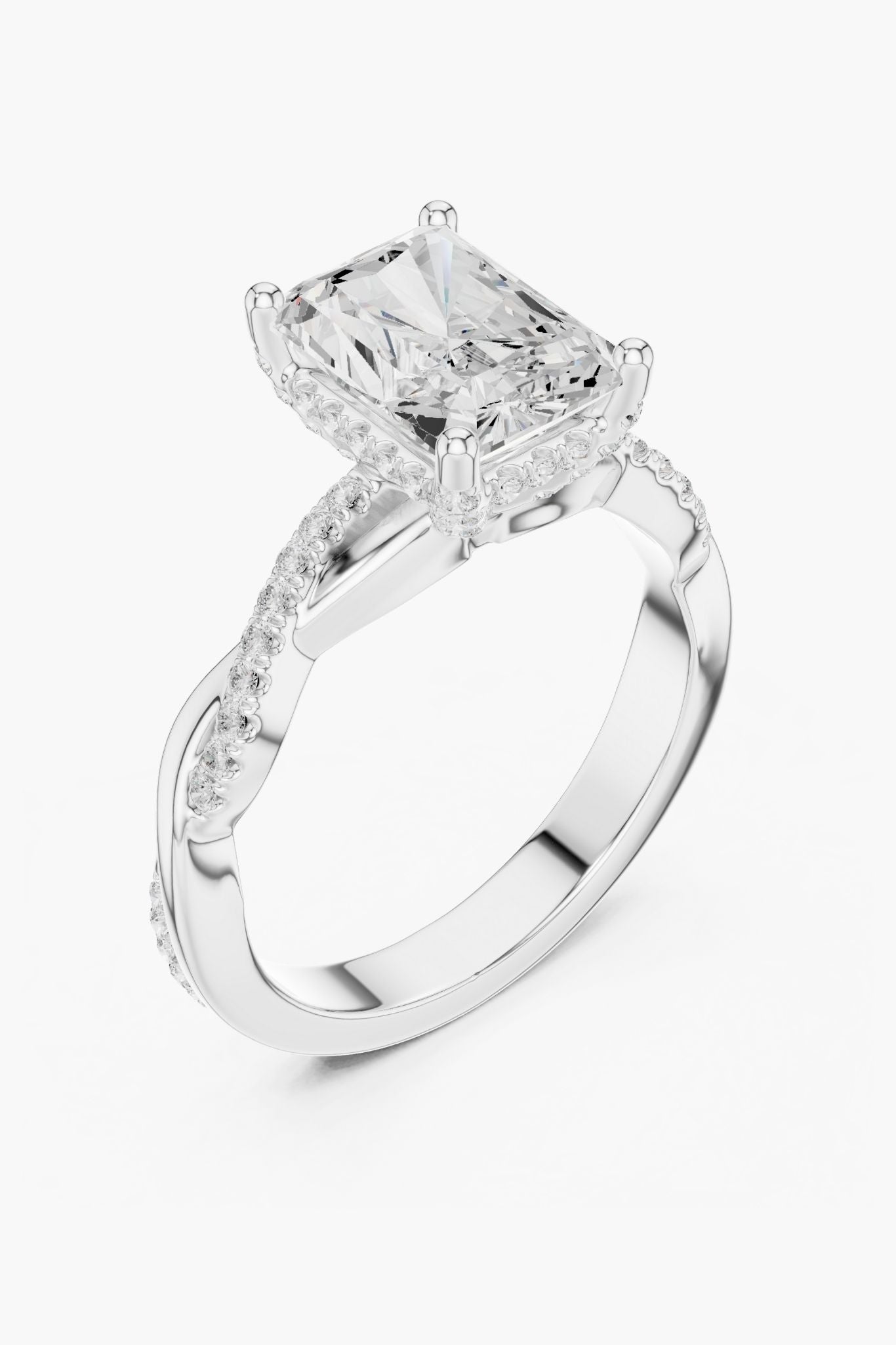 2ct Glowline Radiant Solitaire Ring