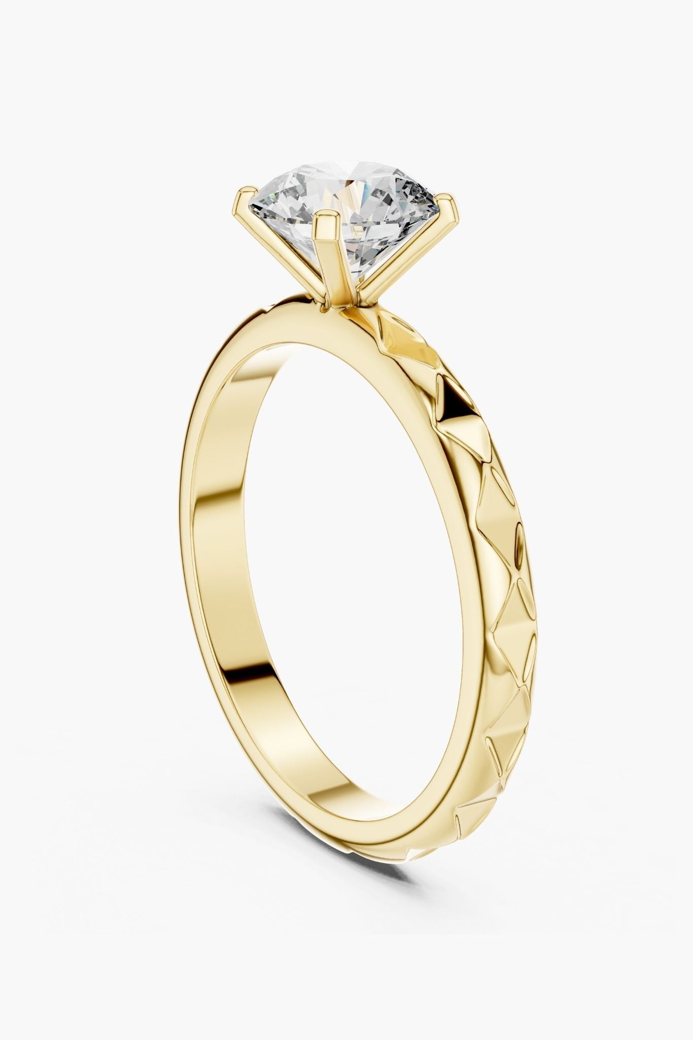1ct Sculpted Facet Ring