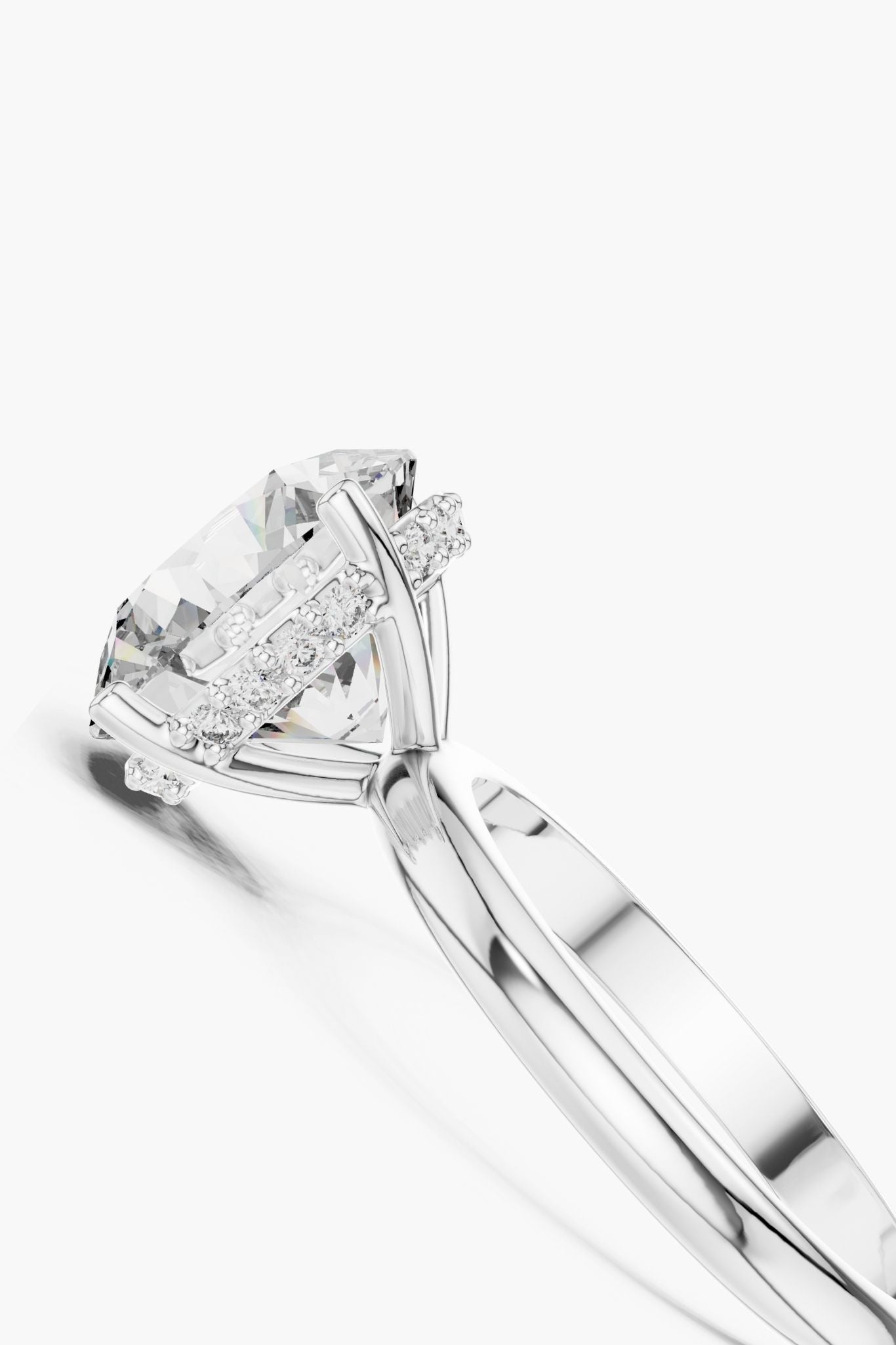 4ct Secret Halo Solitaire Ring