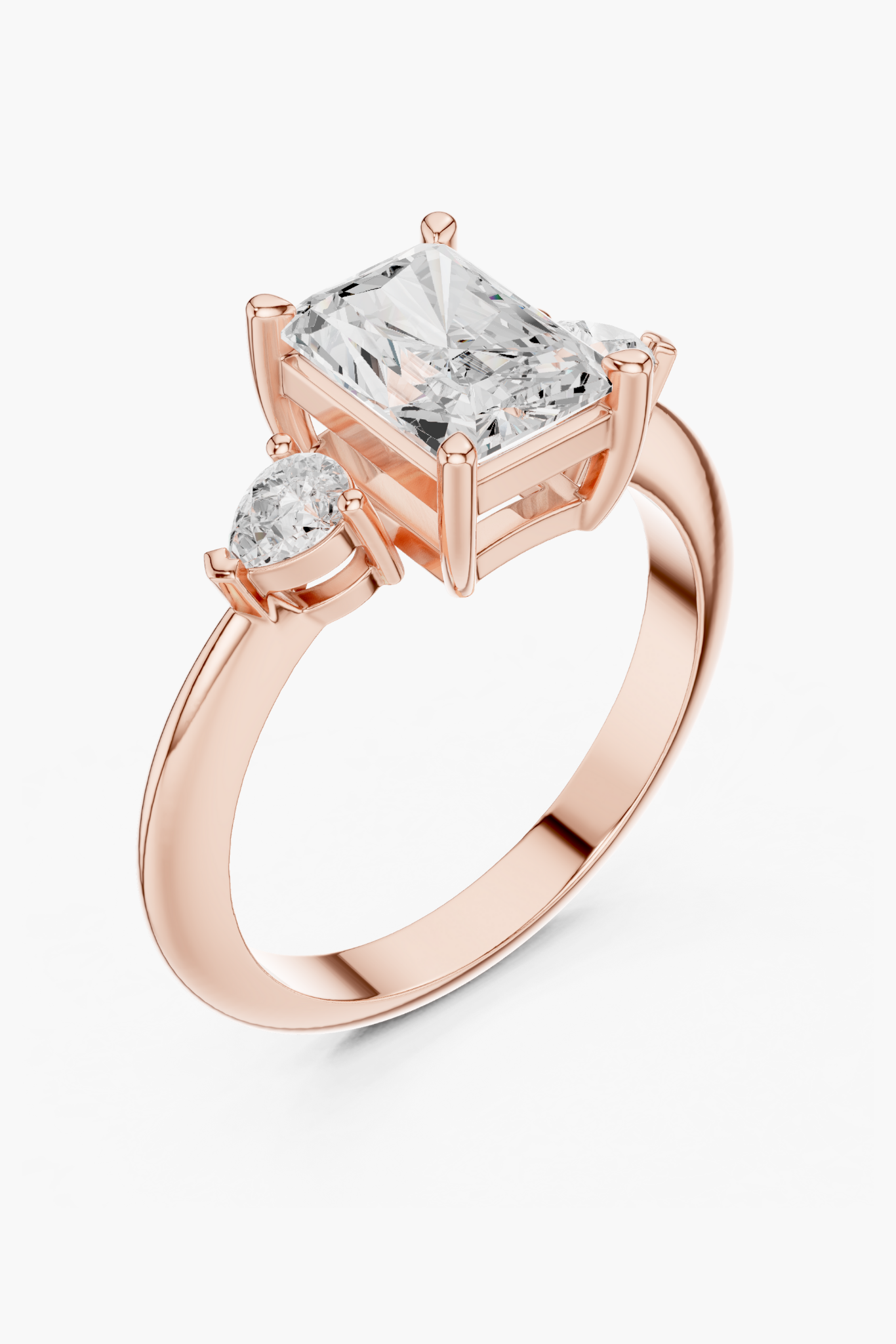 2ct Radiant Three-Stone Ring