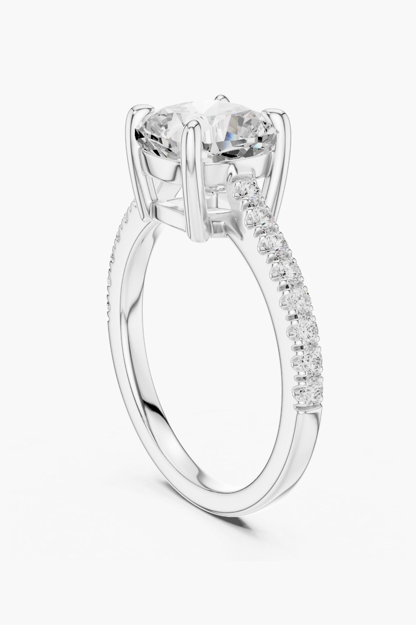 2ct Cushion Solitaire Pave Band