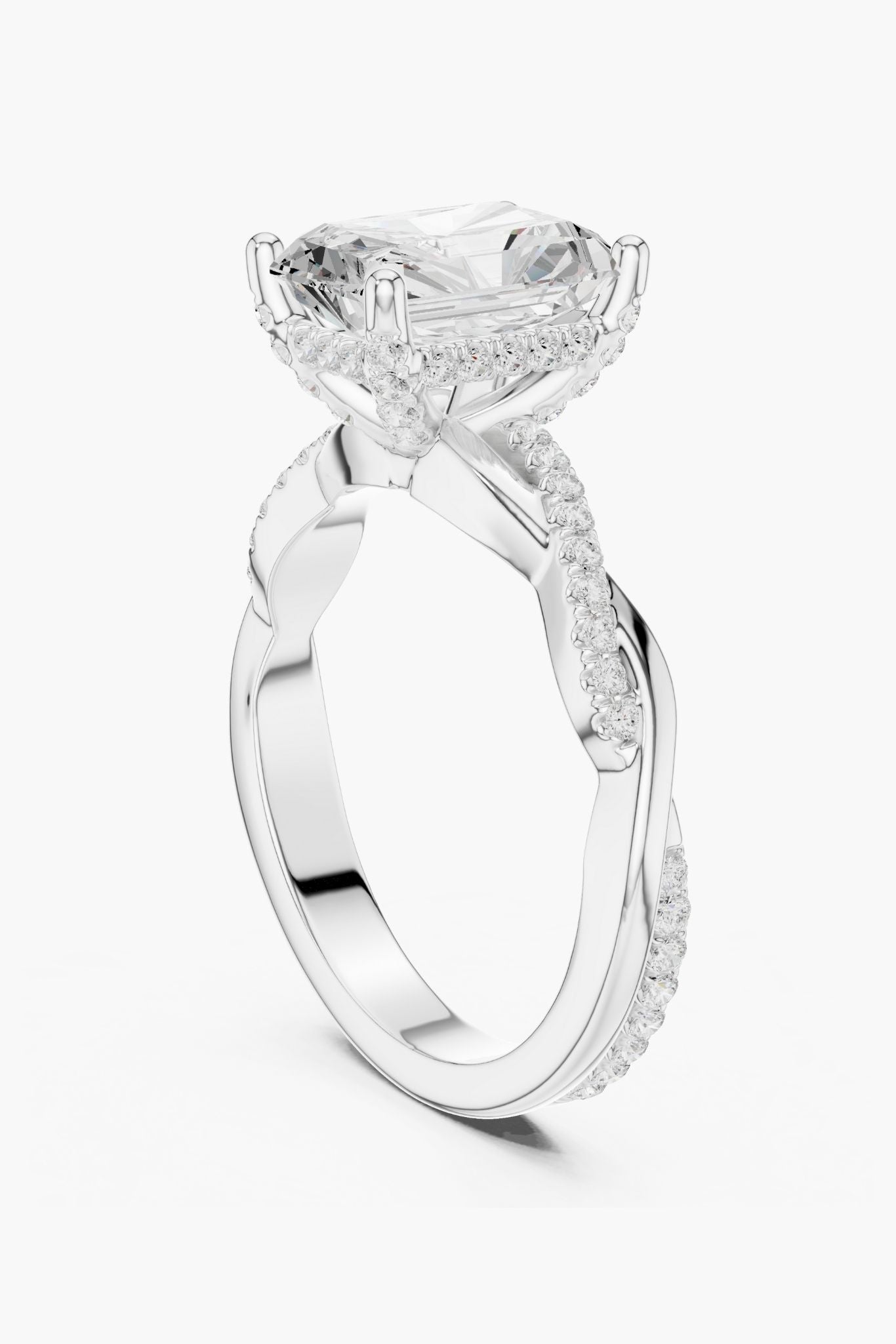 2ct Glowline Radiant Solitaire Ring