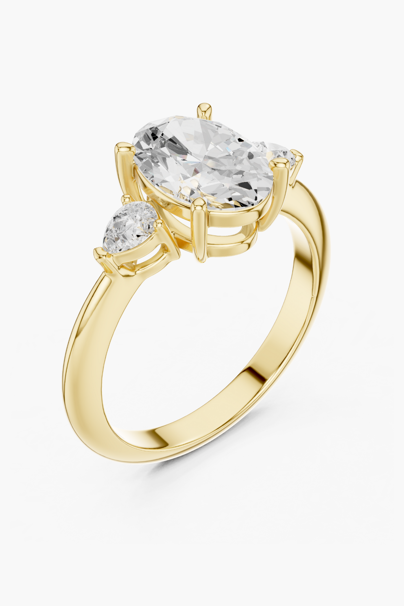 2ct Oval Trinity Ring