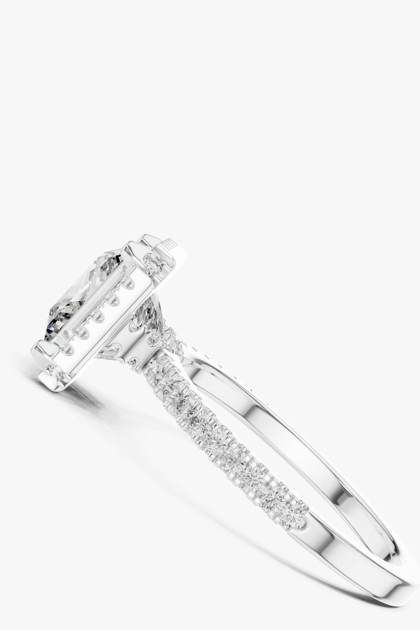 2.5 ct Asscher Halo Engagement Ring