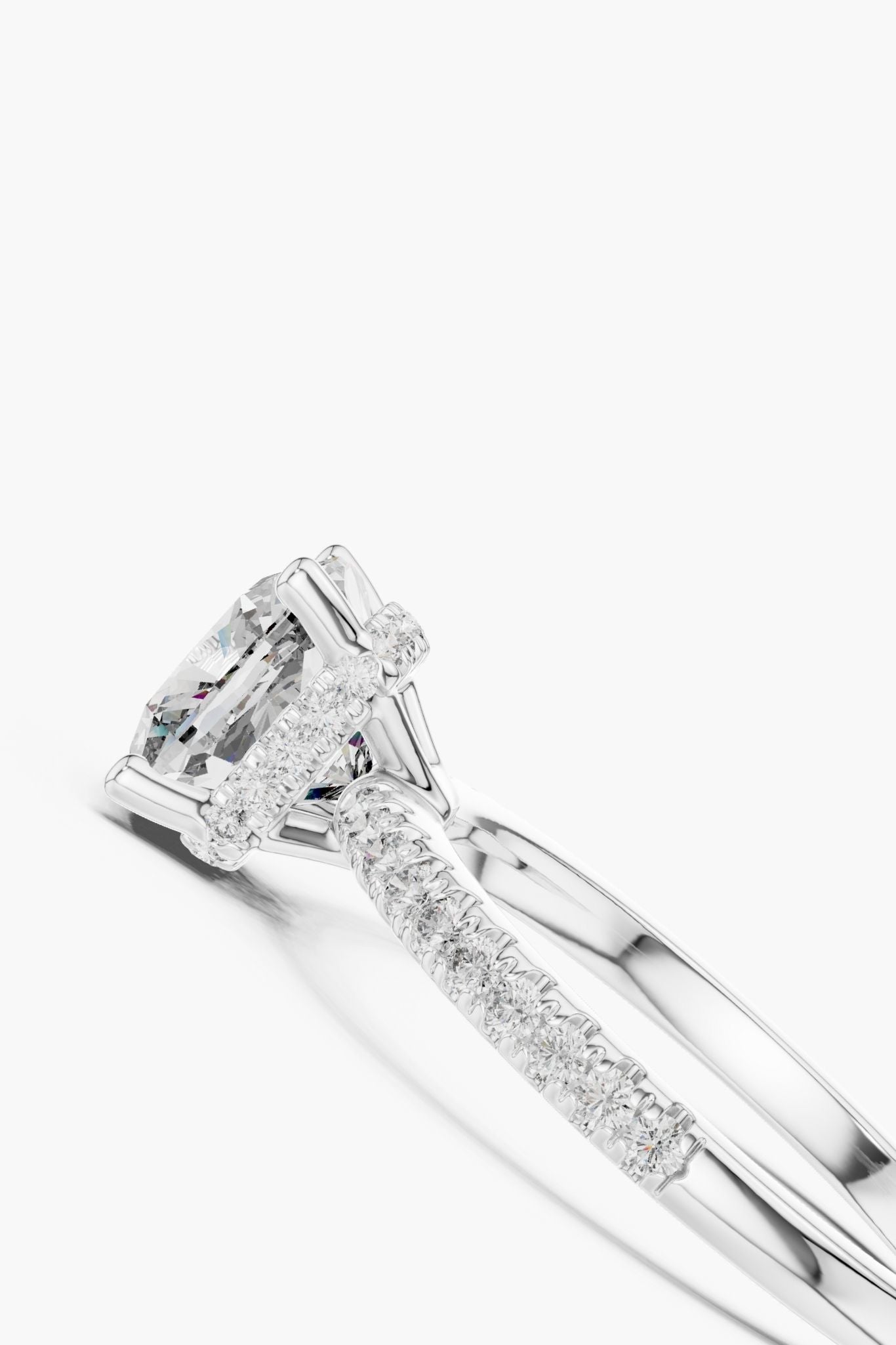 2ct Cushion Hidden Halo Ring