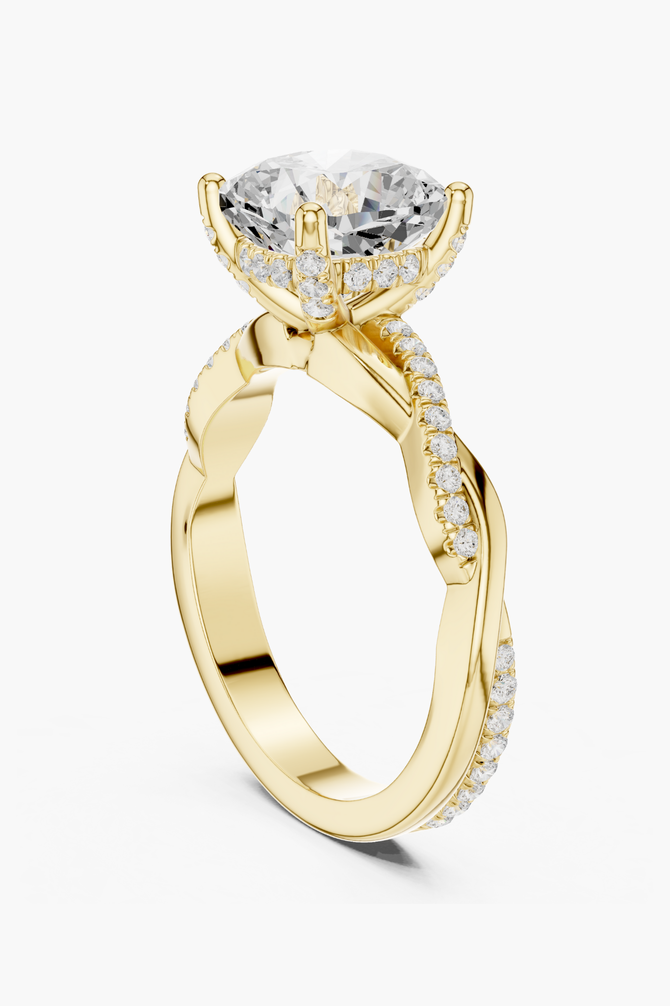2ct Cushion Twist Solitaire Ring