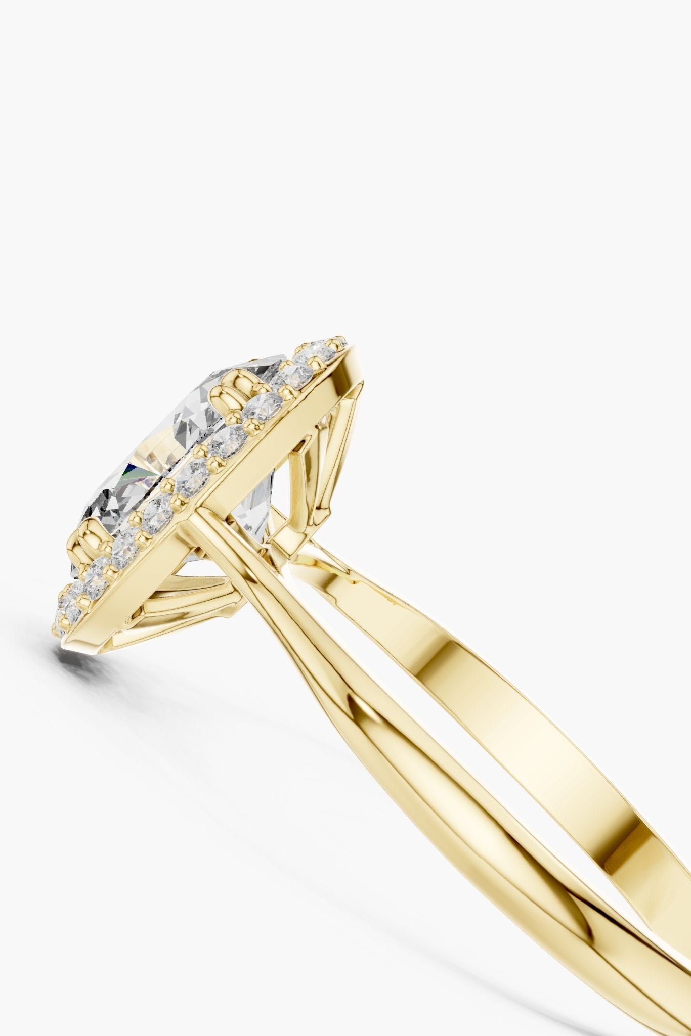 1ct Oval Diamond Halo Ring