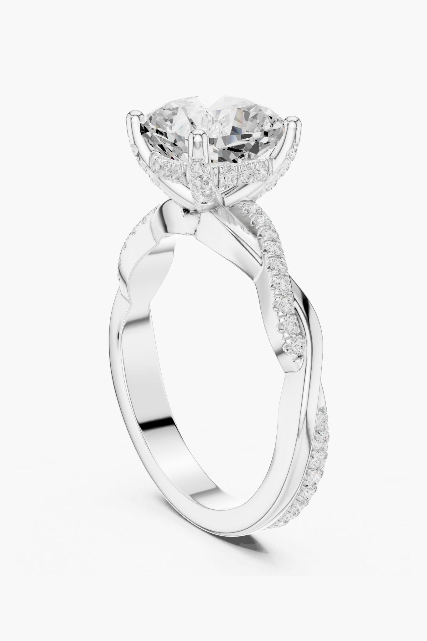 2ct Cushion Solitaire Twist Ring
