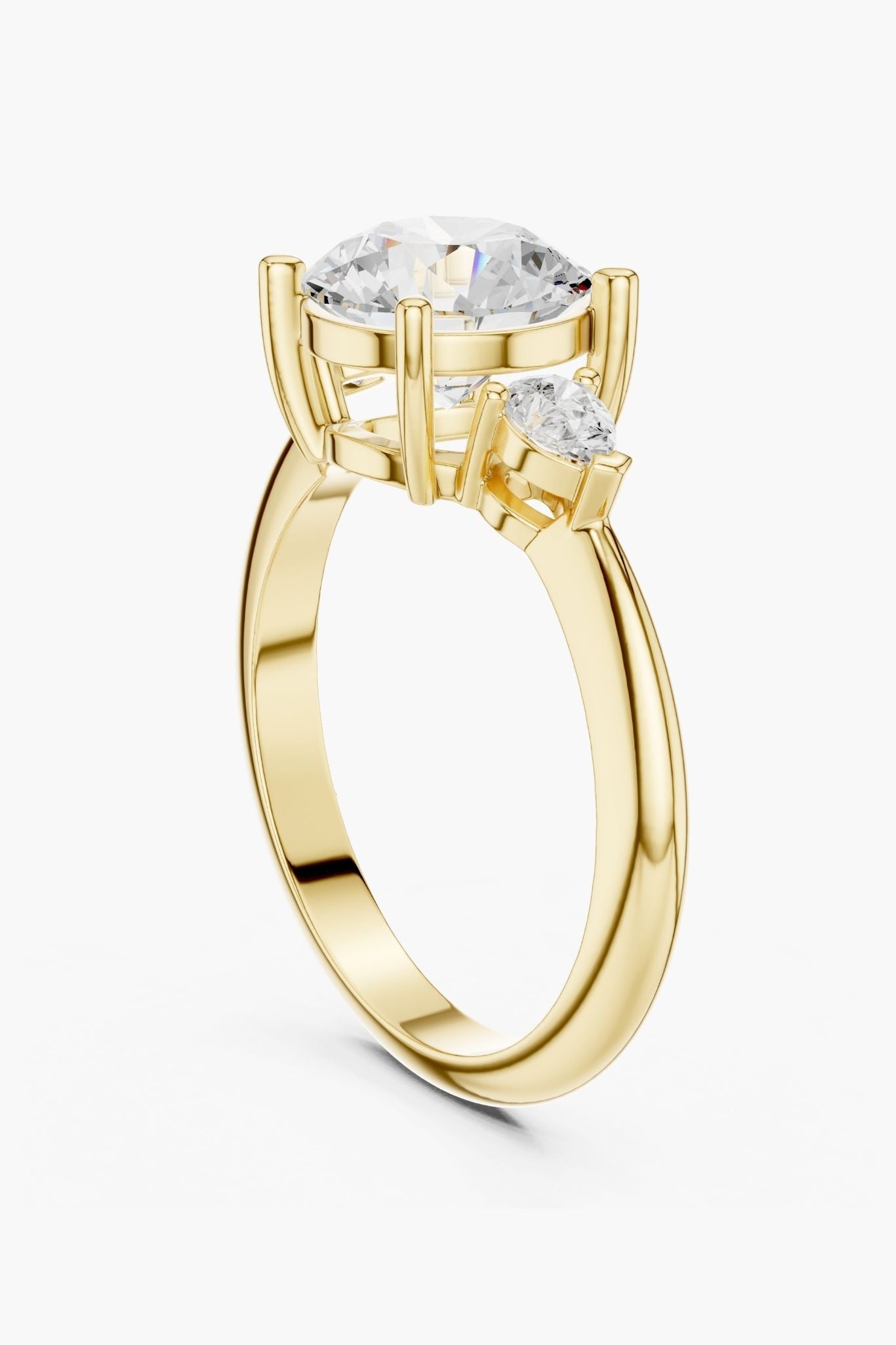 2ct Round Trio Solitaire Ring