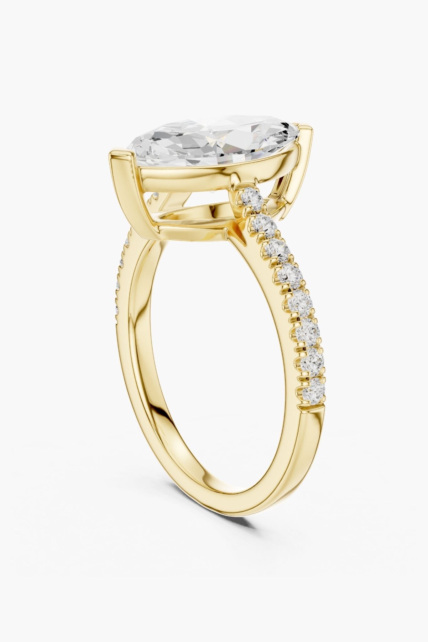 Marquise 2ct Pave Solitaire Ring