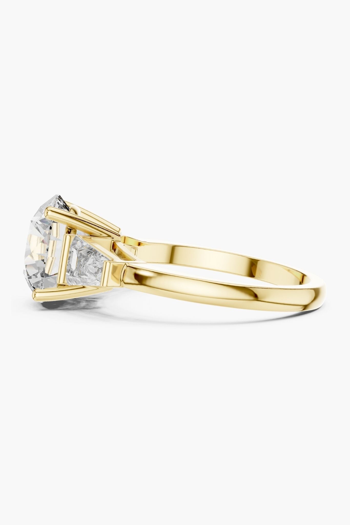 3ct Three-Stone Round Baguette Ring