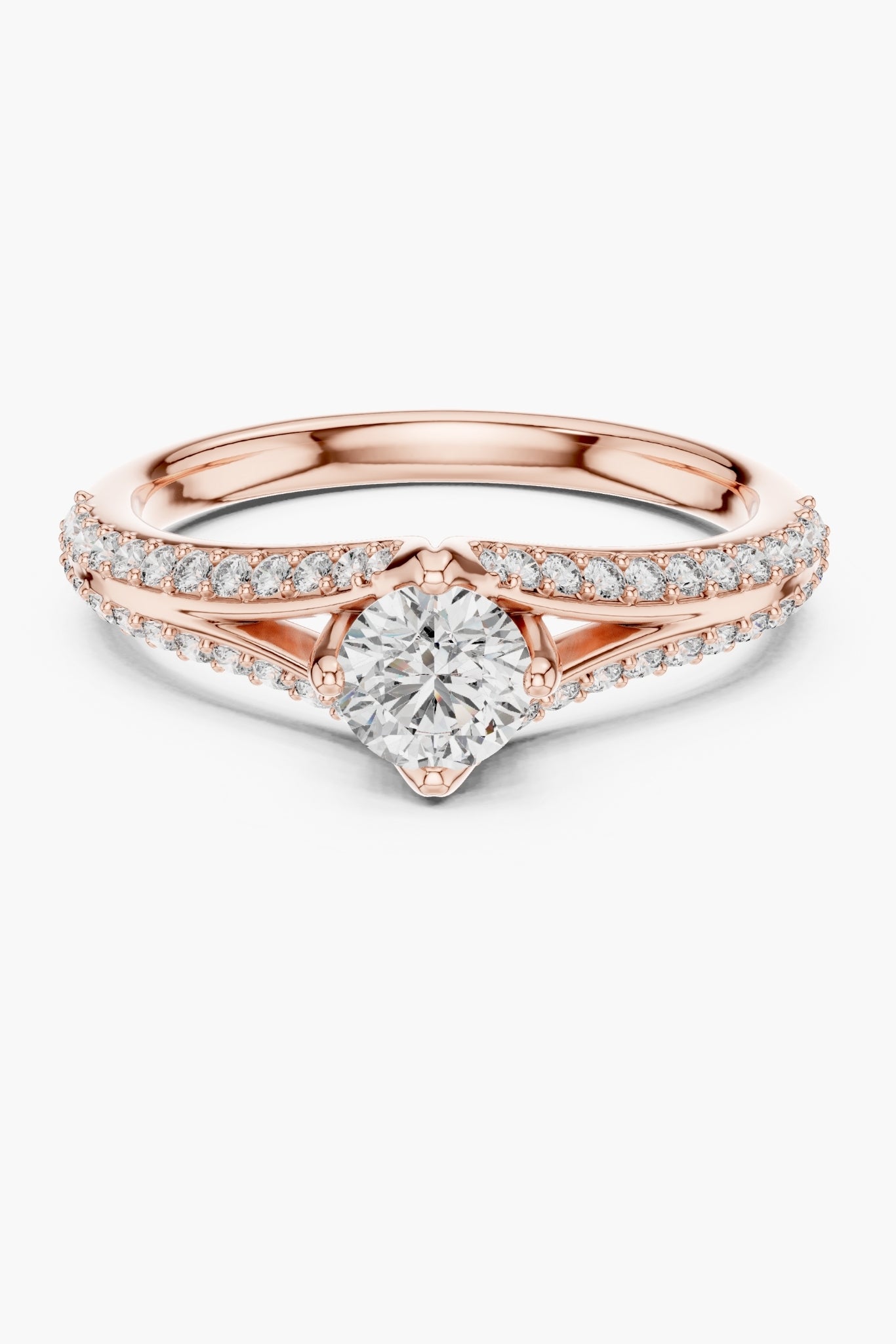 Luna 0.50ct Pave Solitaire Ring