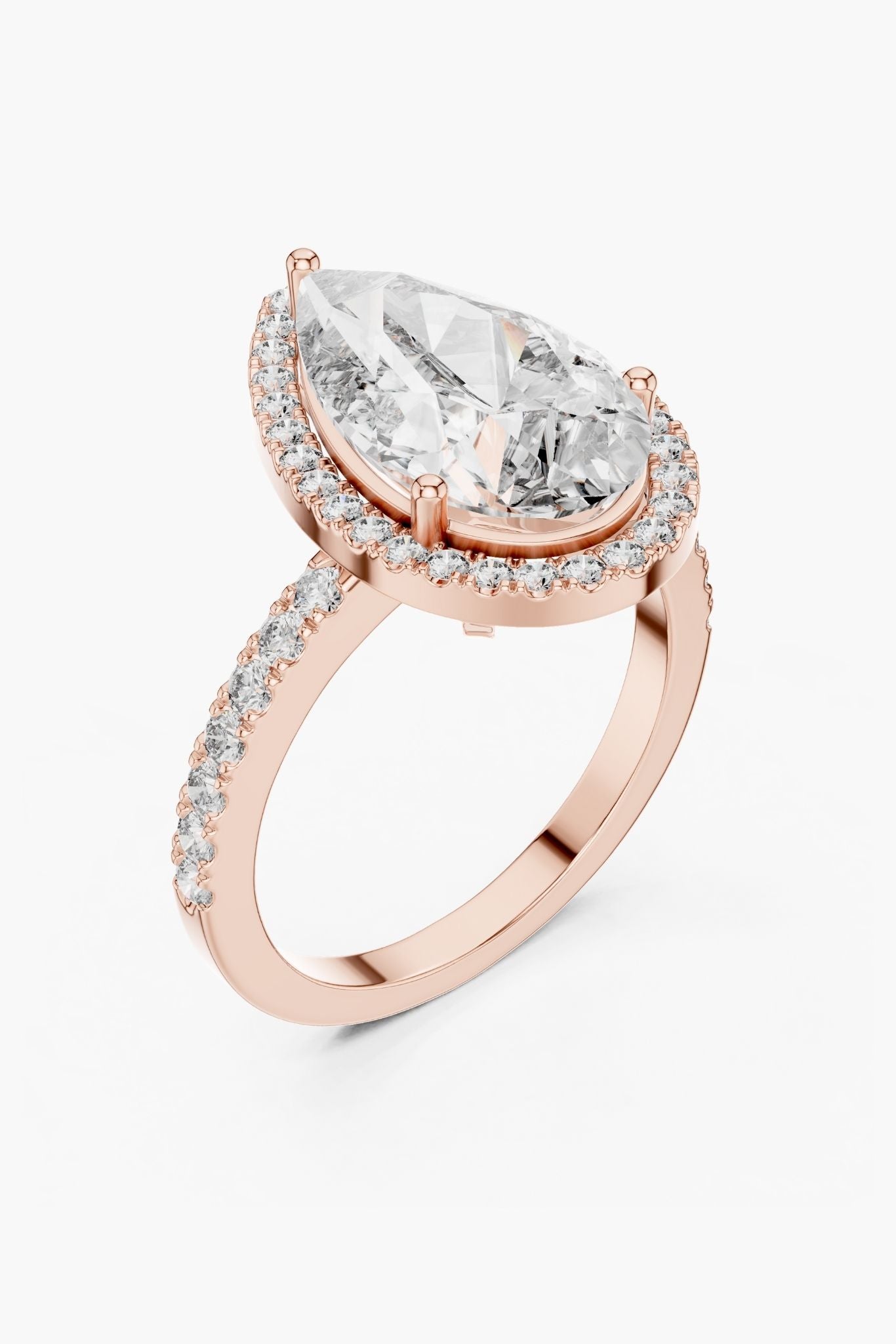 4ct Pear Halo Diamond Ring