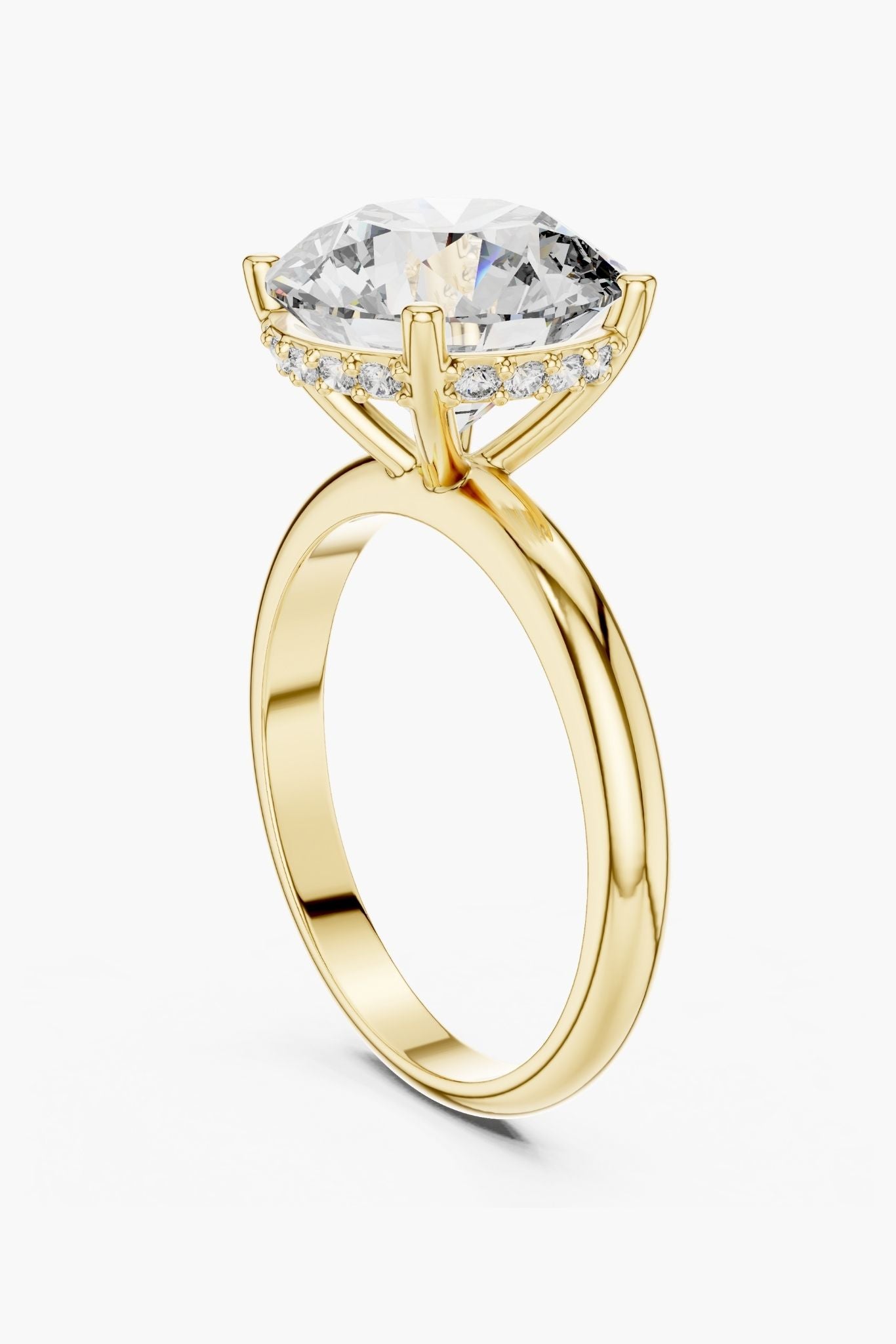 4ct Secret Halo Solitaire Ring