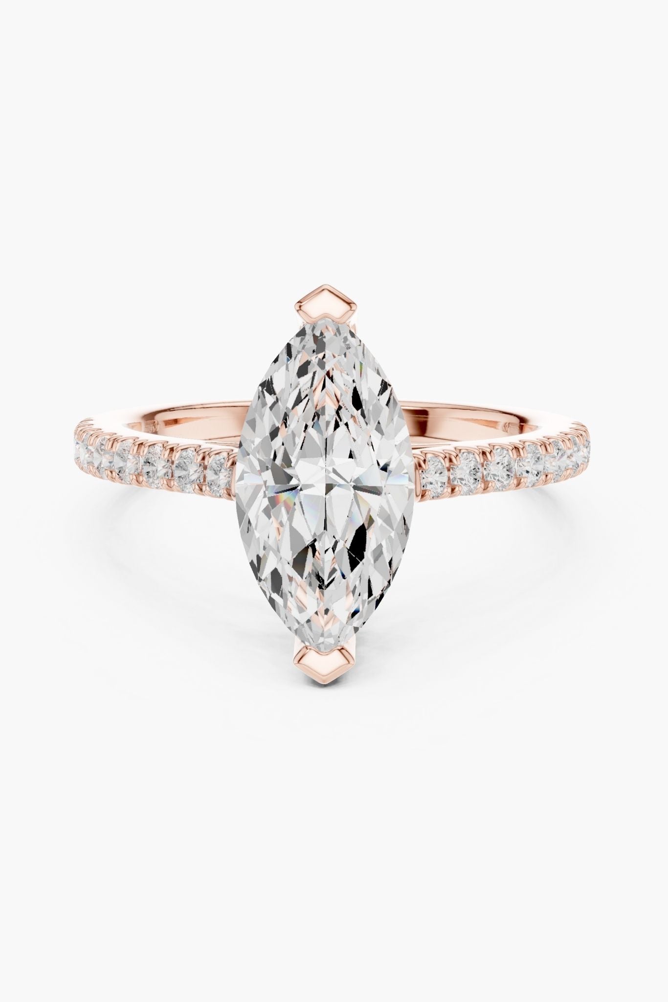 Marquise 2ct Pave Solitaire Ring