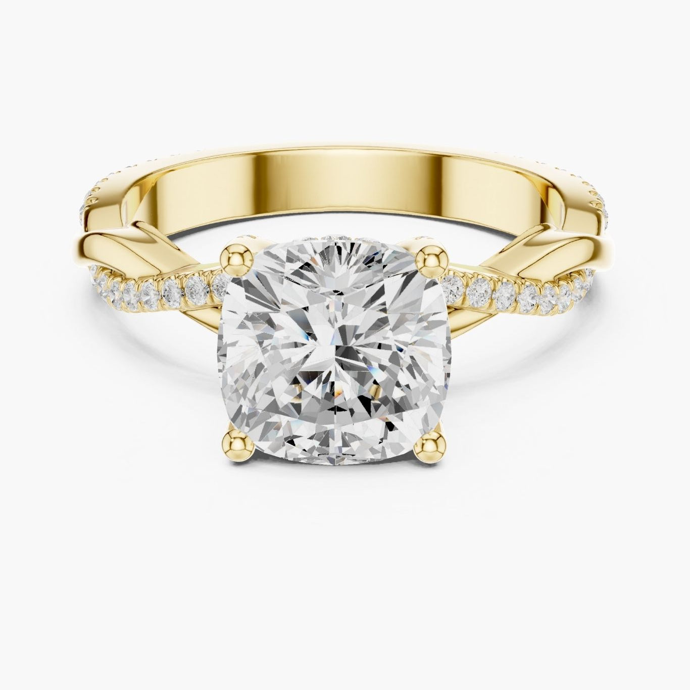 2ct Cushion Solitaire Twist Ring