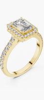 1ct Emerald Halo Solitaire Ring