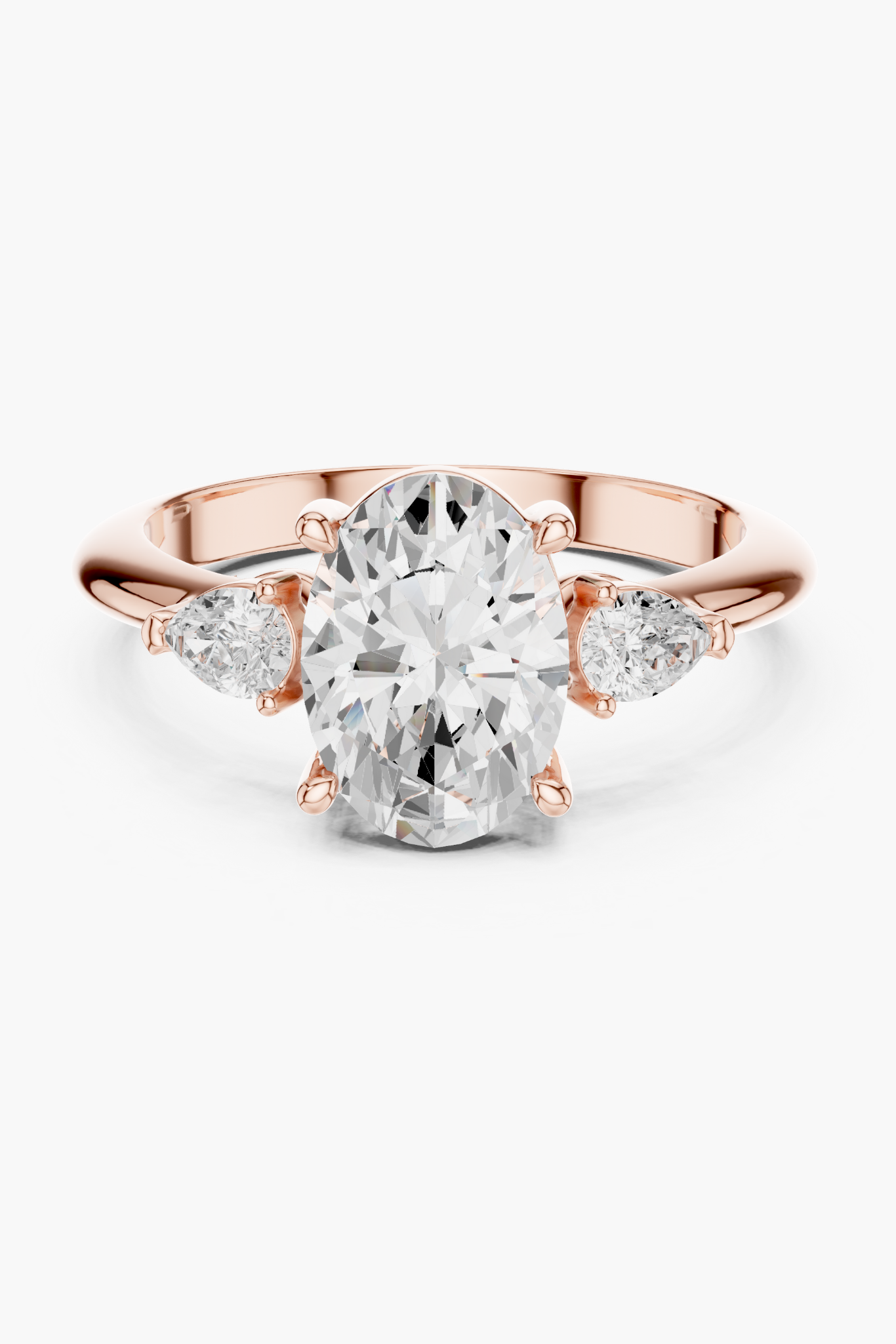 2ct Oval Trinity Ring