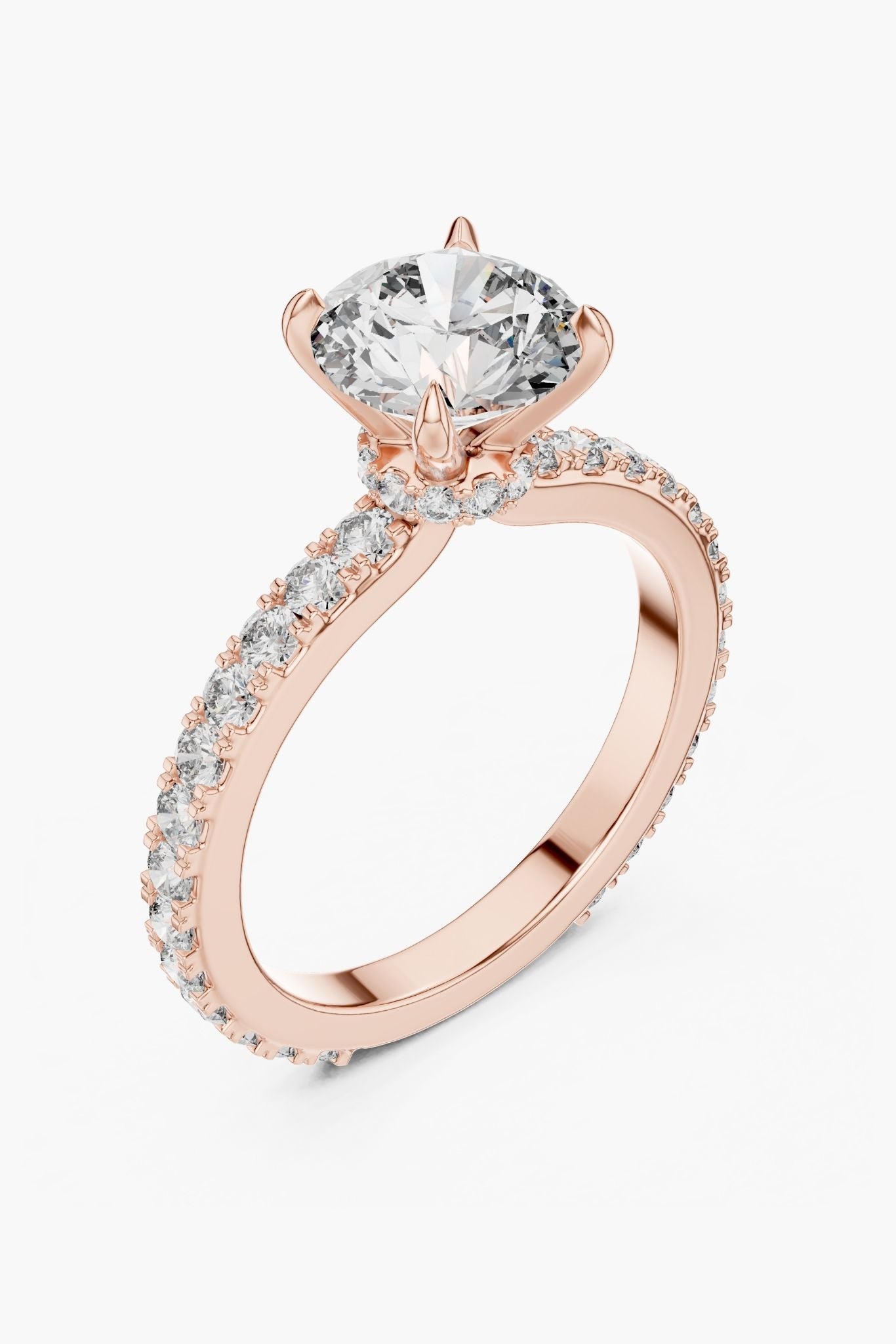 1 ct Secret Halo Solitaire Ring