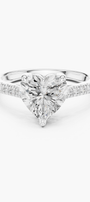 Heart 2ct Pave Solitaire Ring