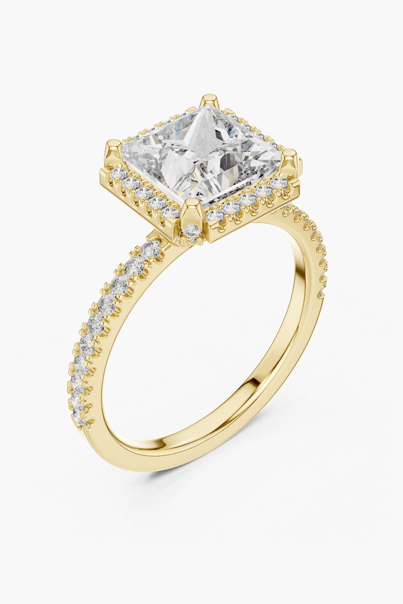2.5 ct Asscher Halo Engagement Ring