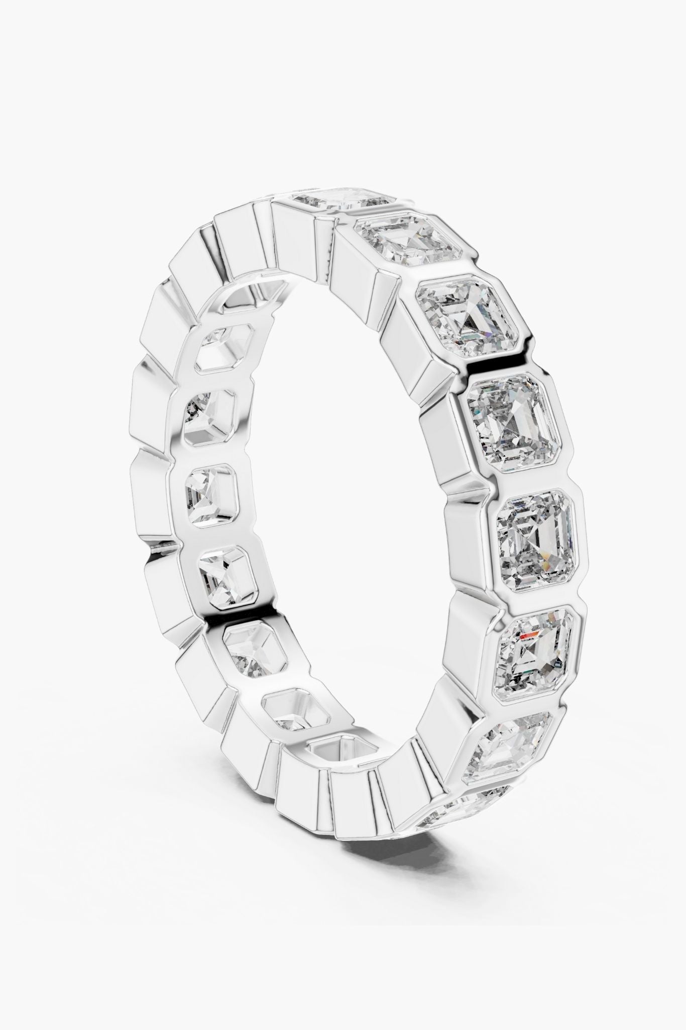 Bezel Asscher Eternity Ring