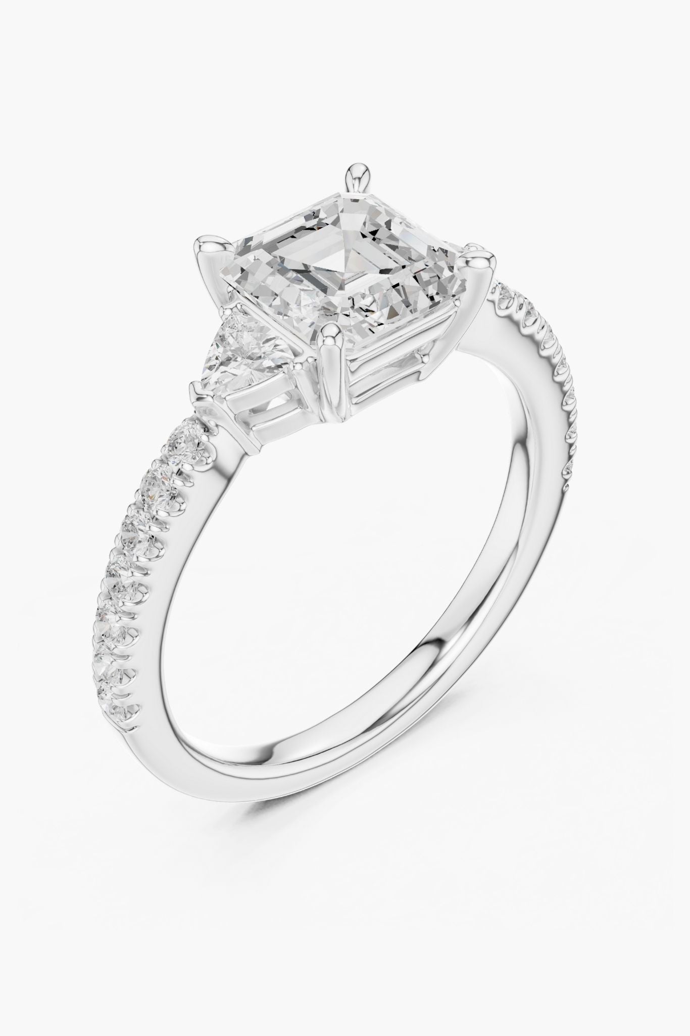 1.5ct Trinity Asscher Diamond Ring