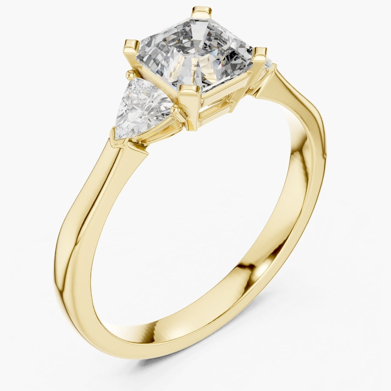 1ct Trinity Asscher Ring